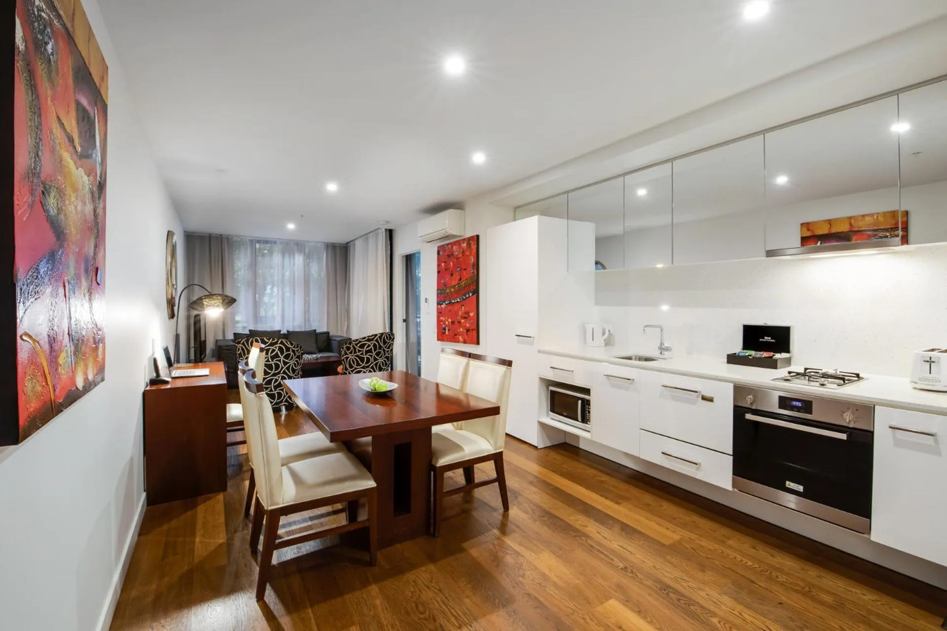 Dining area in The Sebel Residences Melbourne Docklands Serviced Apartments