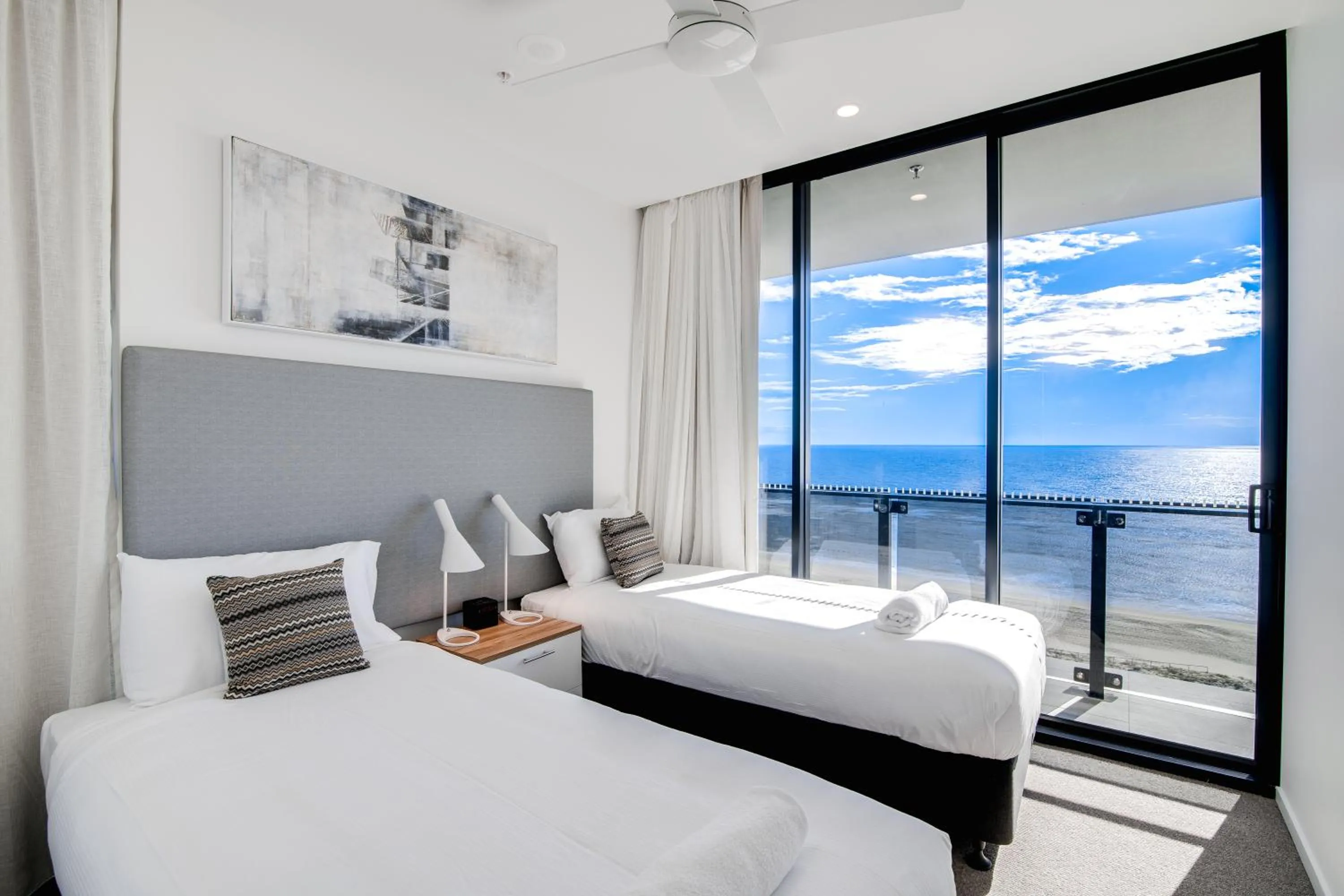 Bed in Iconic Kirra Beach Resort