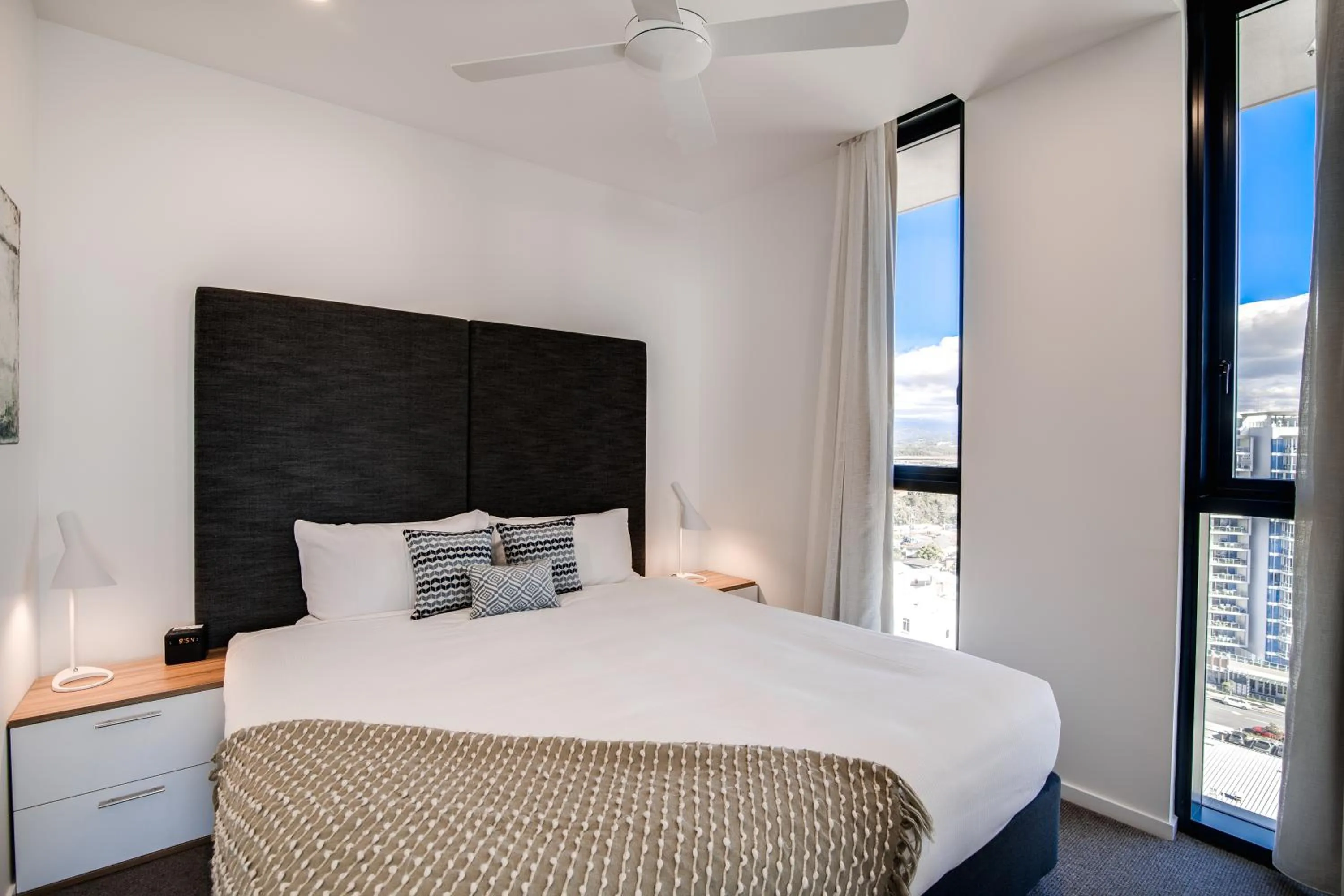 Bed in Iconic Kirra Beach Resort