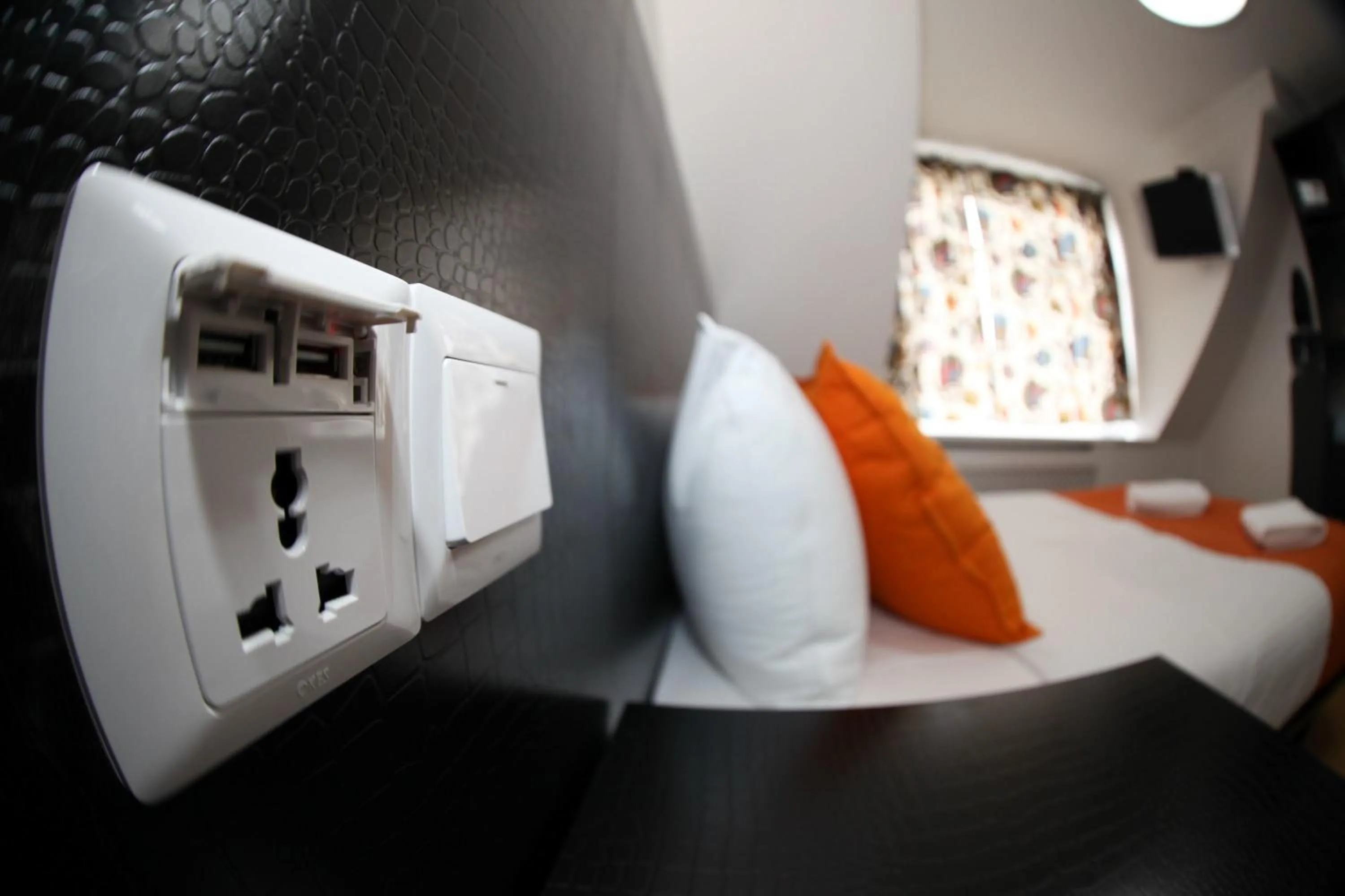 Decorative detail, Bed in Heathrow Inn Hotel