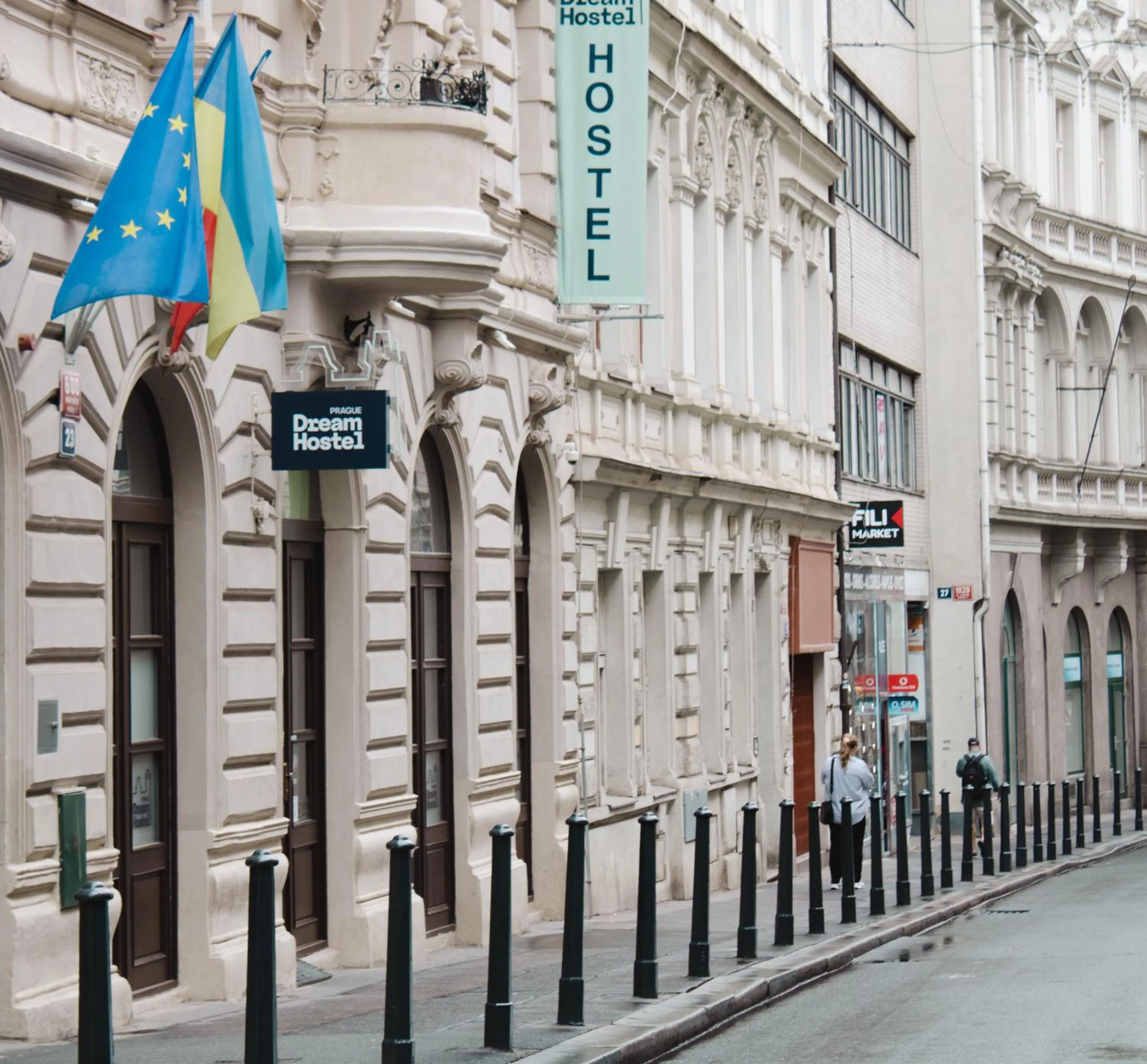 Street view in Prague Dream Hostel