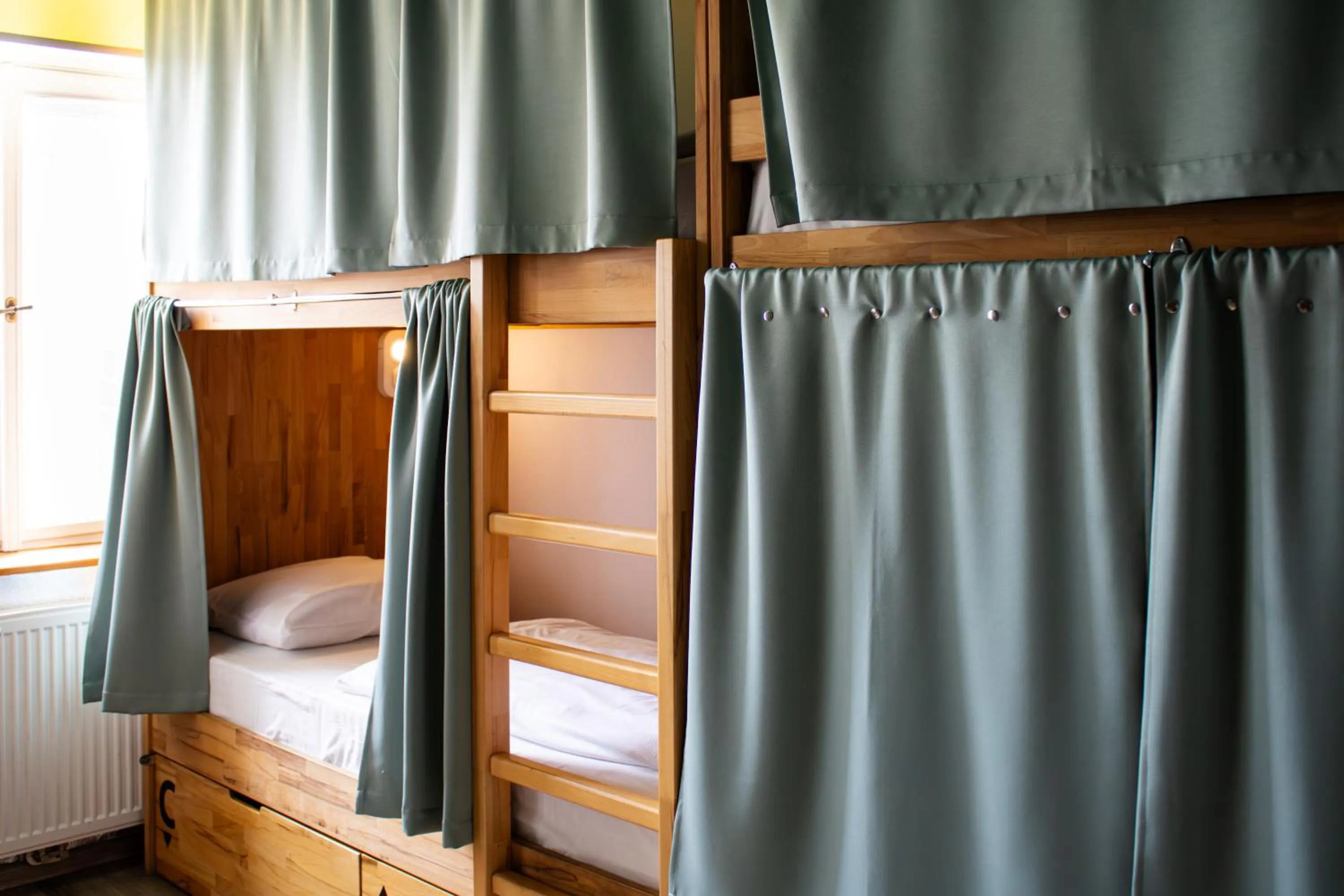 Decorative detail, Bed in Prague Dream Hostel