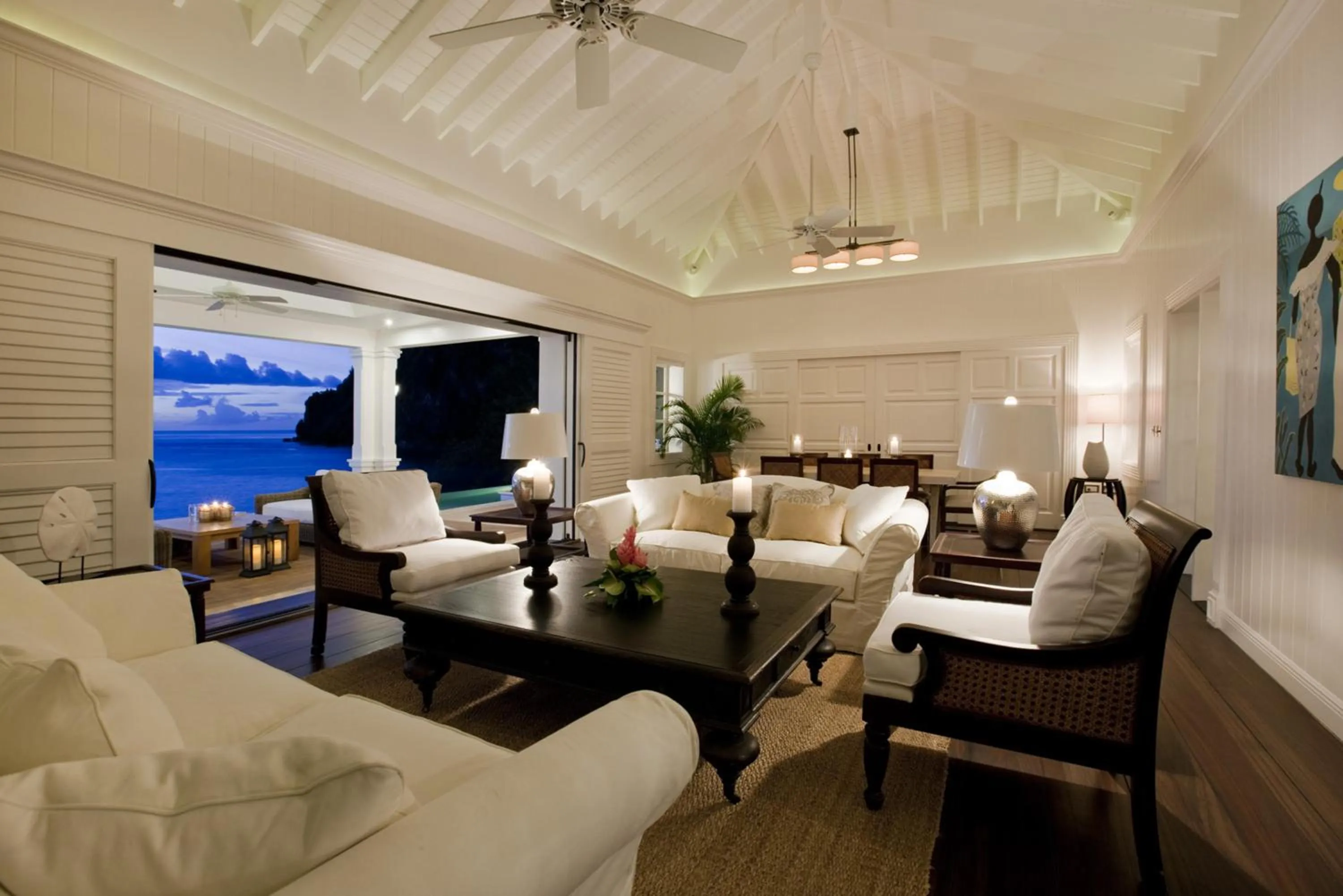 Living room, Bed in Sugar Beach, A Viceroy Resort
