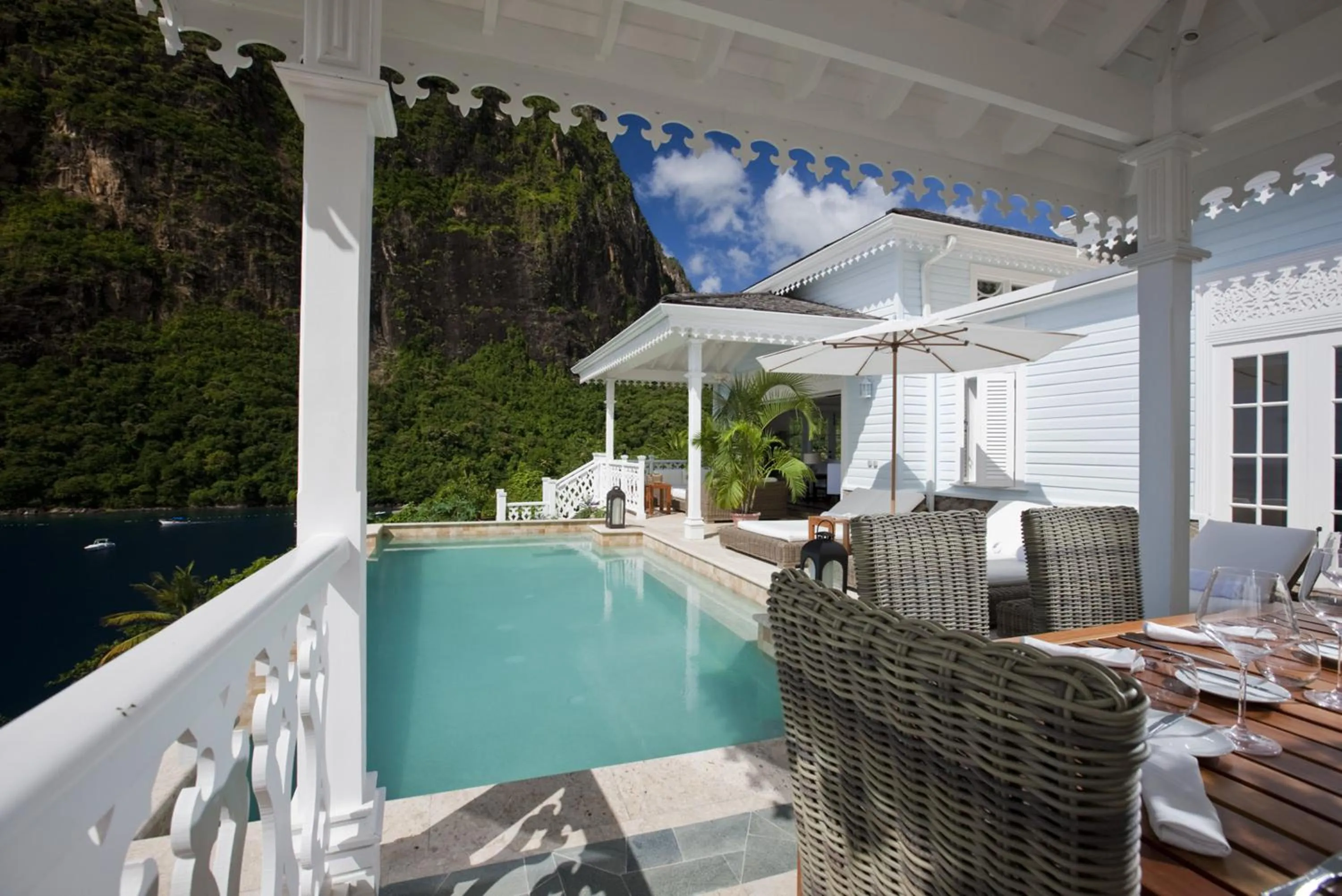 Pool view in Sugar Beach, A Viceroy Resort