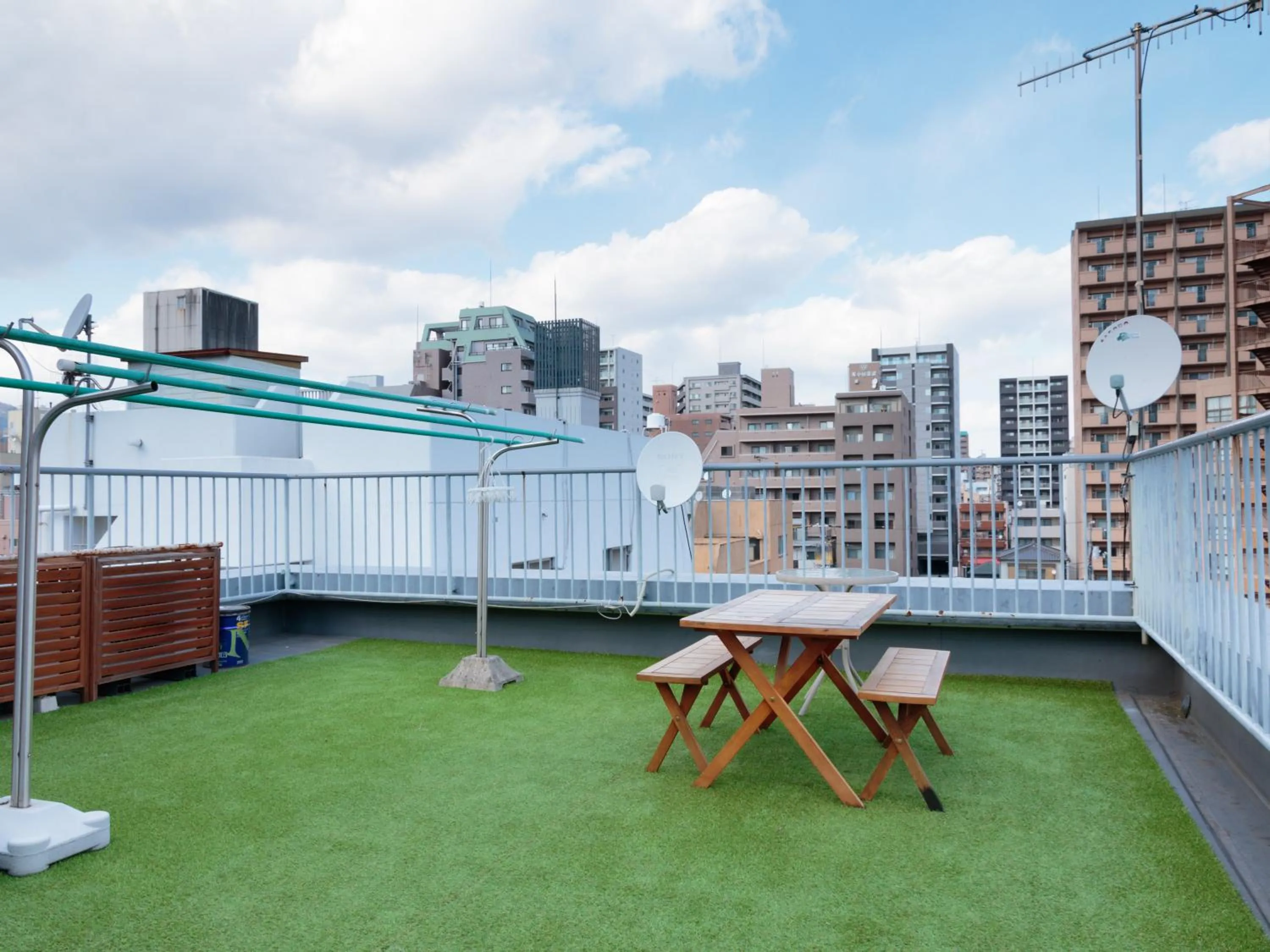 Balcony/Terrace in J-Hoppers Hiroshima Guesthouse