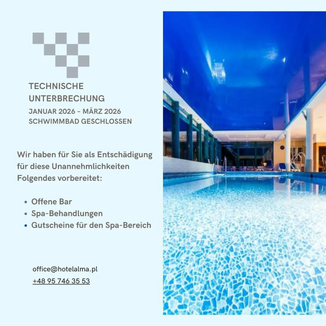 Swimming pool in SPA Barlinek, Hotel Alma & SPA - UWAGA - styczen do marzec 2026 basen nieczynny!