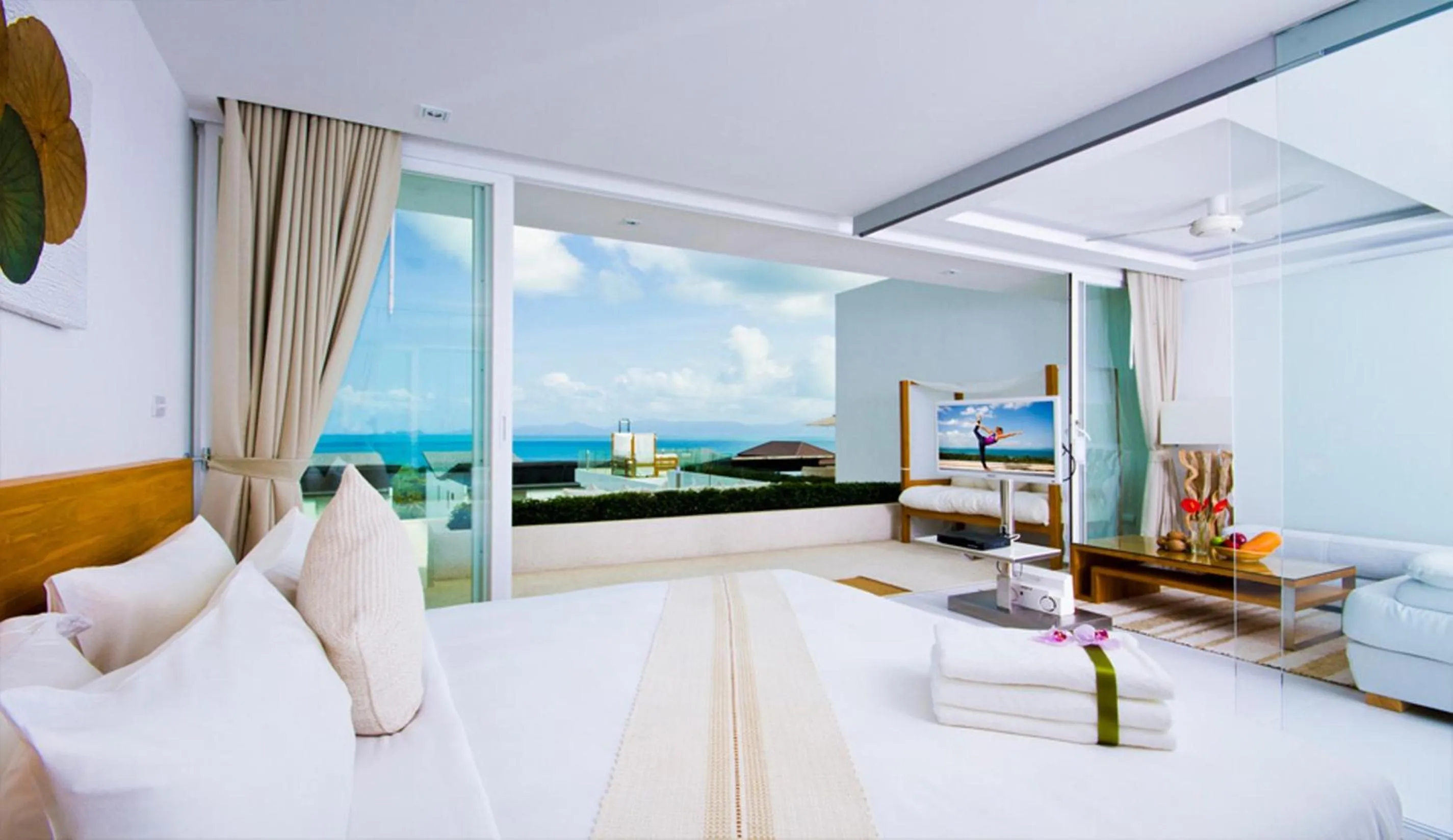 Bed in Code Samui Hotel