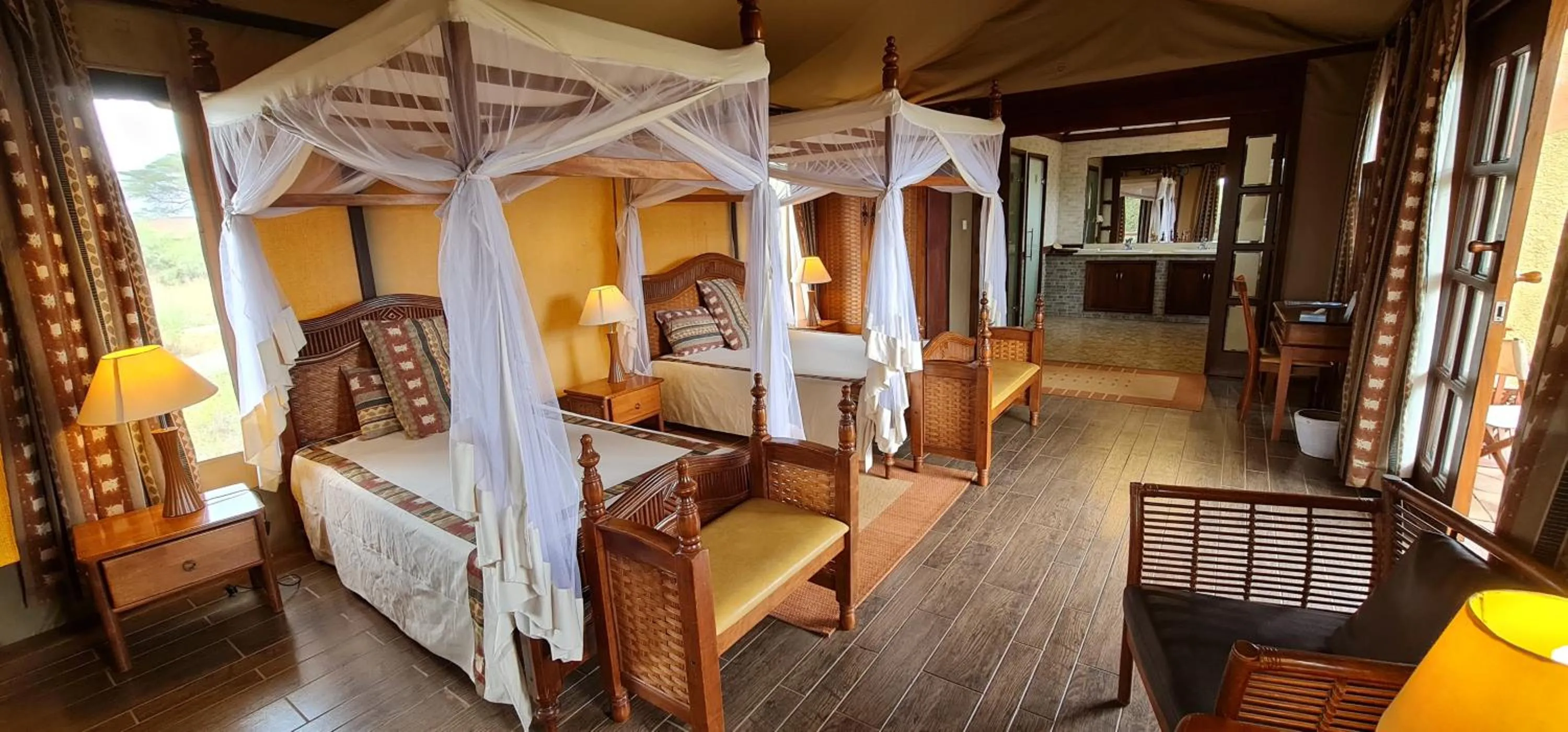 Bed in Kilima Safari Camp