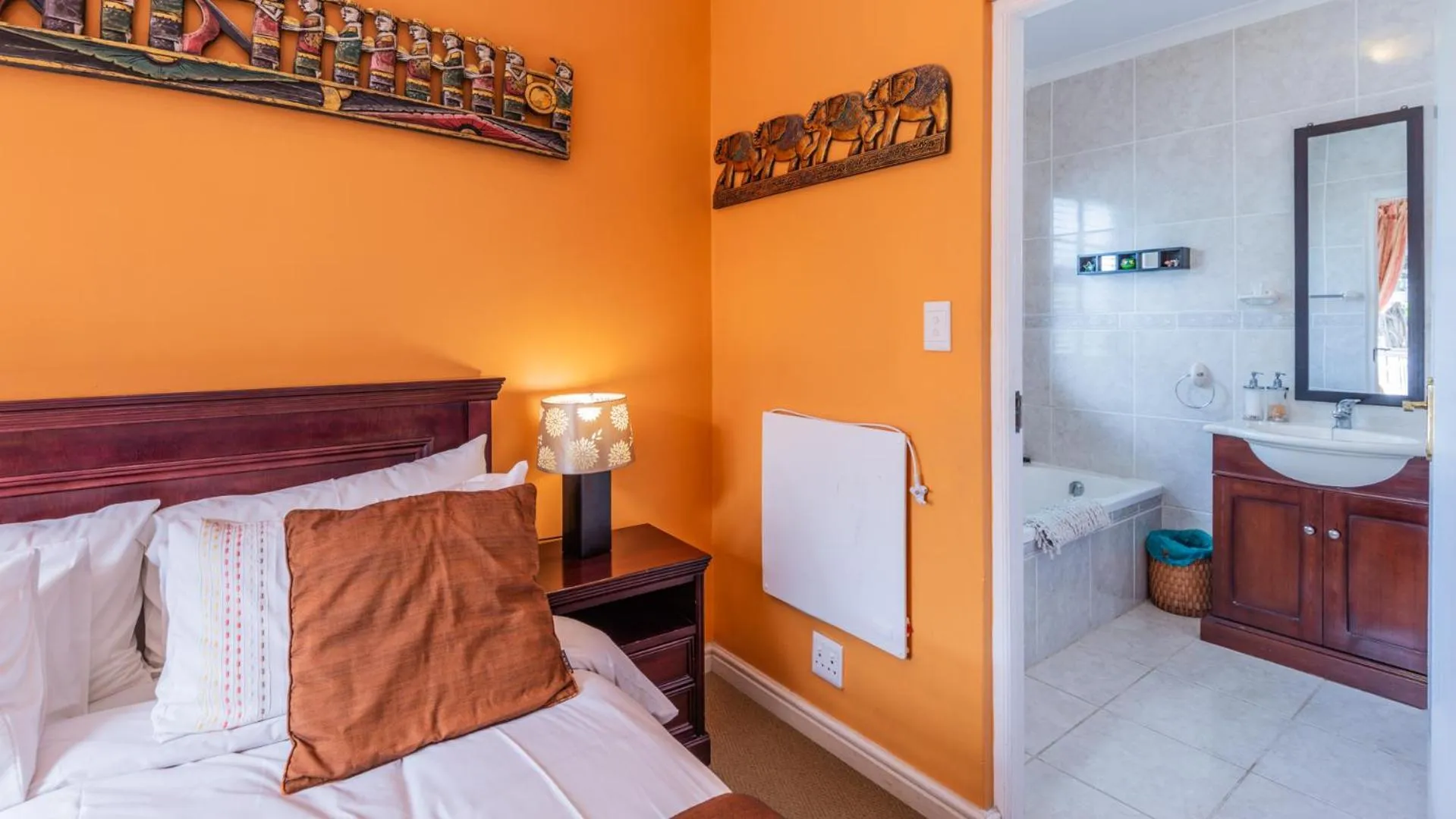 Decorative detail, Bed in Brown Jug Guest House