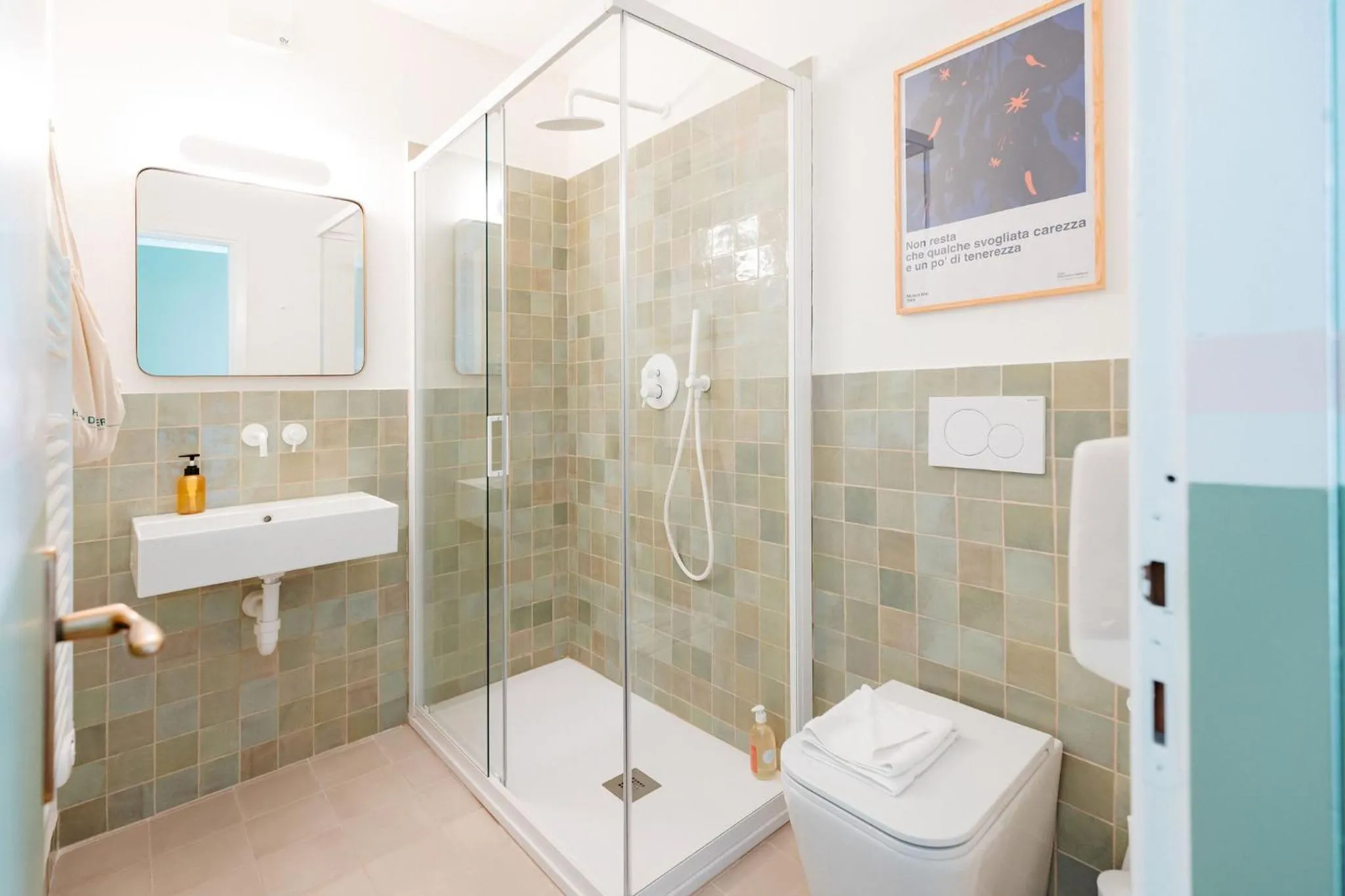 Shower in Tomato Urban Retreat