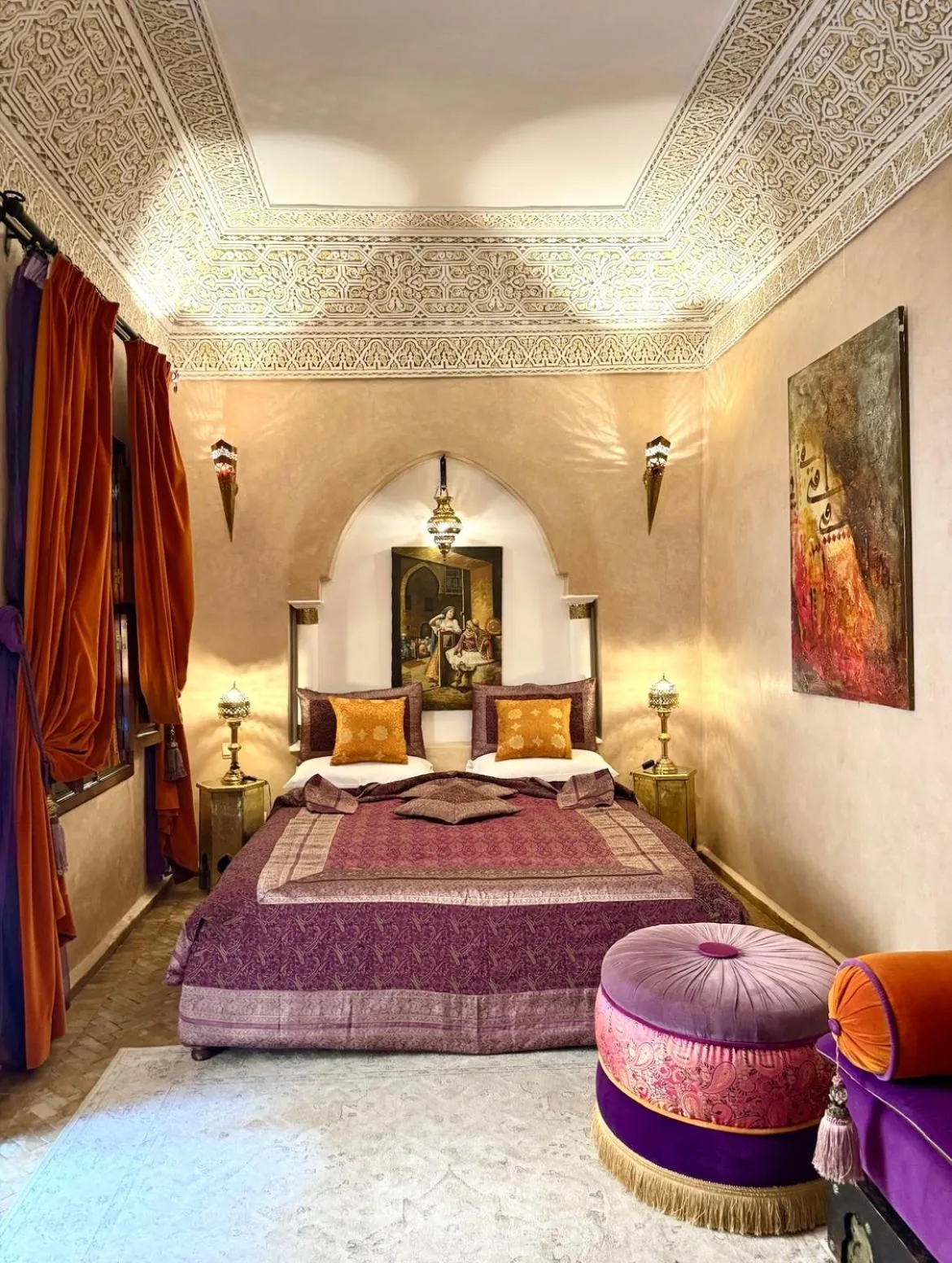 Bed in Riad Fatinat Marrakech