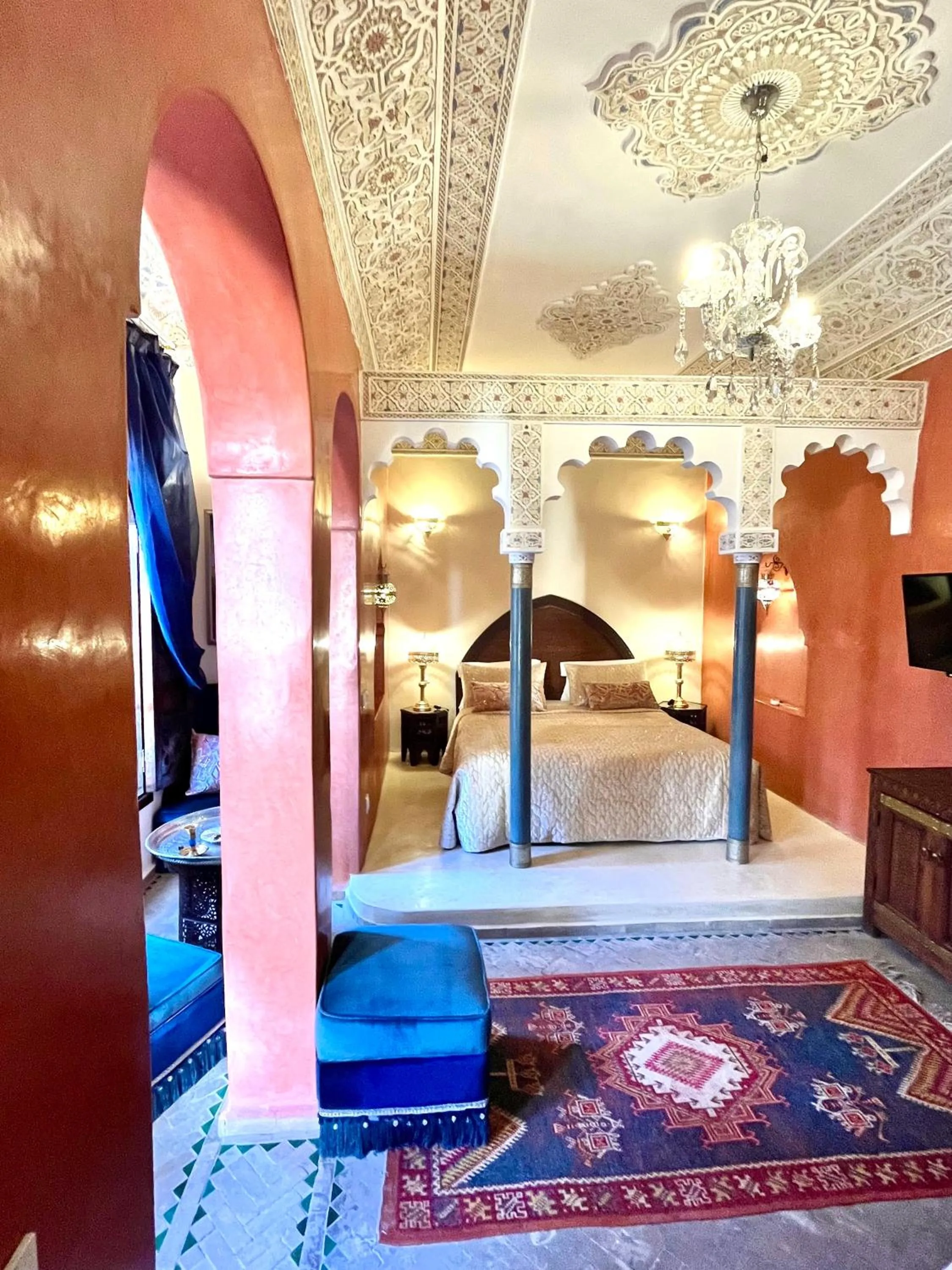 Bed in Riad Fatinat Marrakech