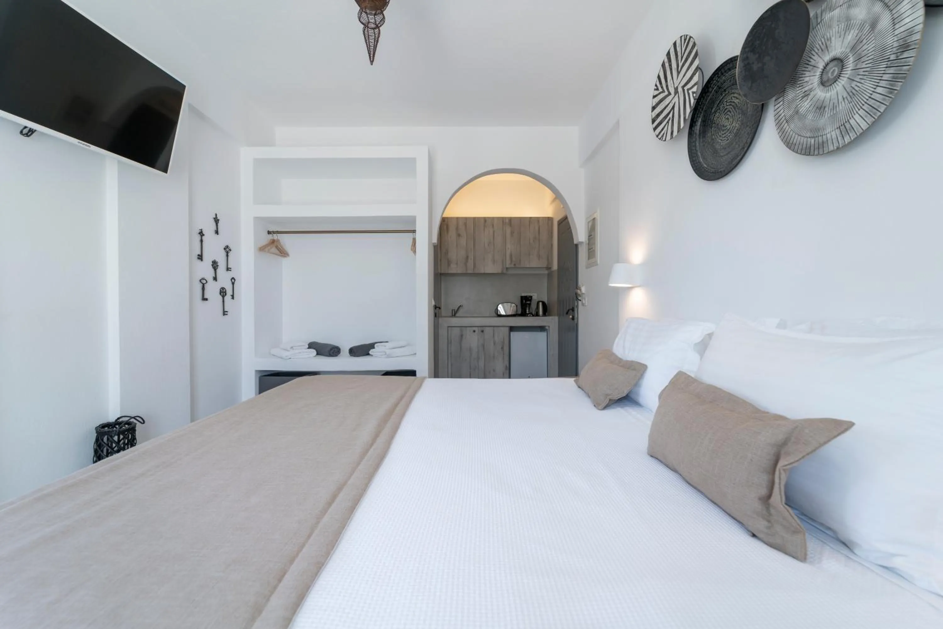 Bed in Black Coast Santorini