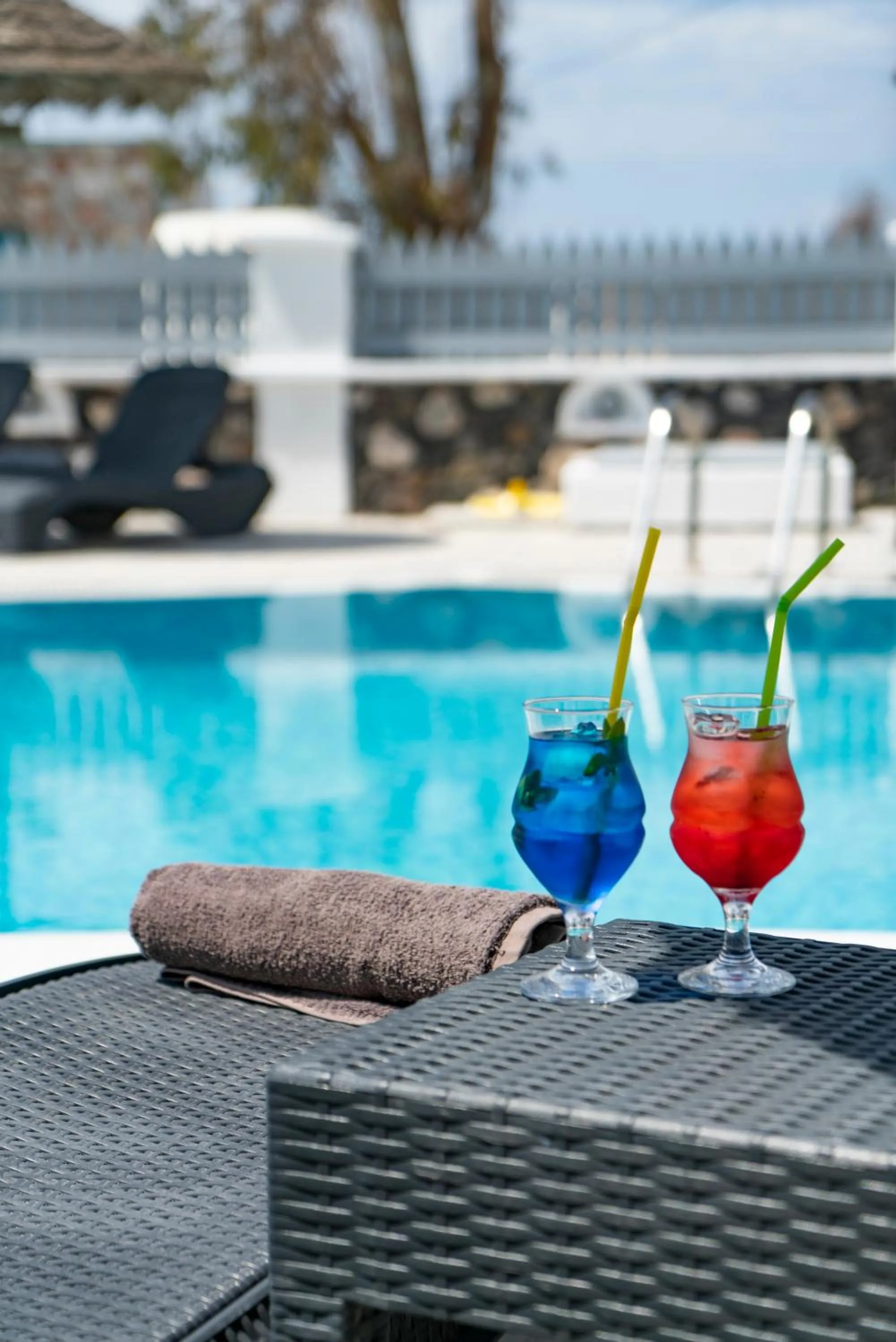Swimming pool in Black Coast Santorini