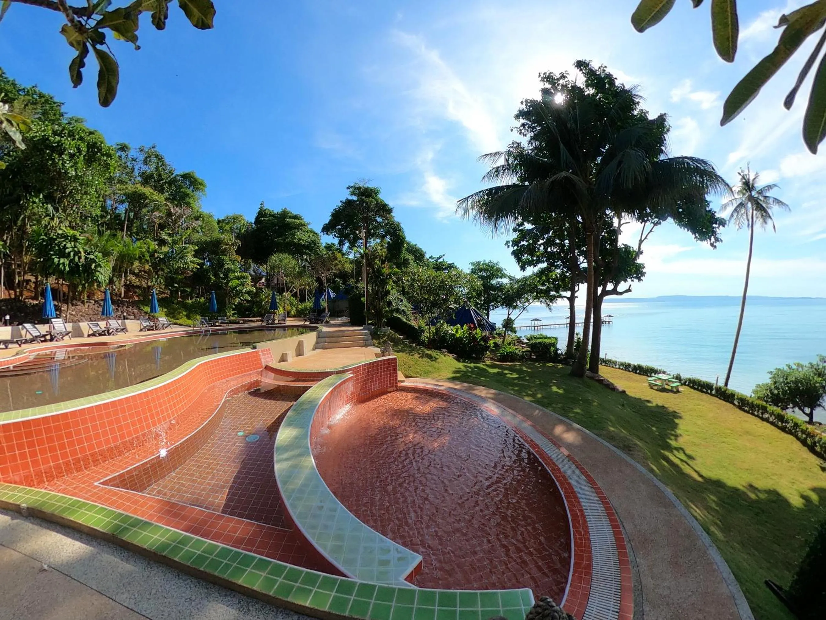 Pool view in Koh Mak Buri Hut Natural Resort