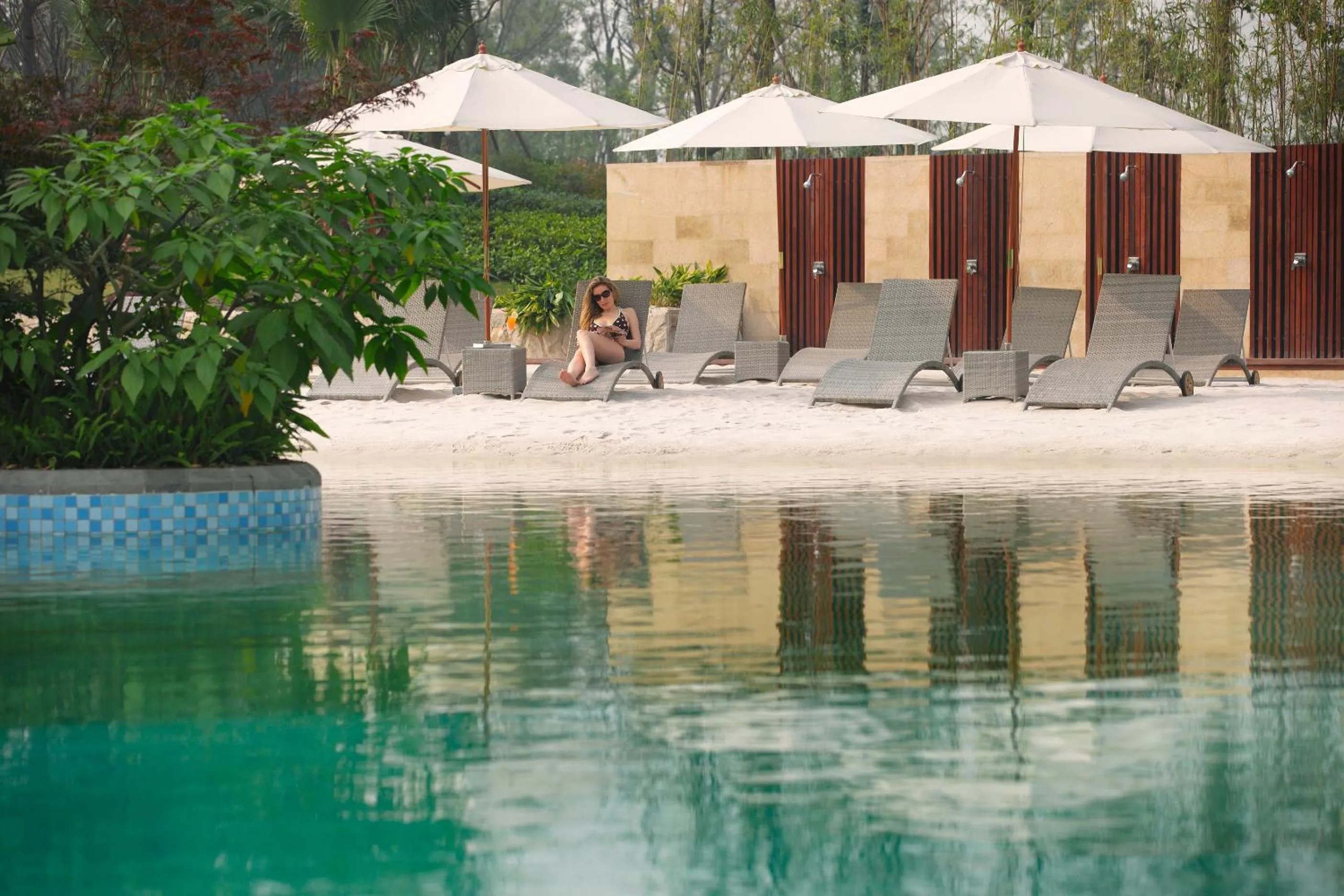Swimming pool in Crowne Plaza Chengdu Panda Garden by IHG