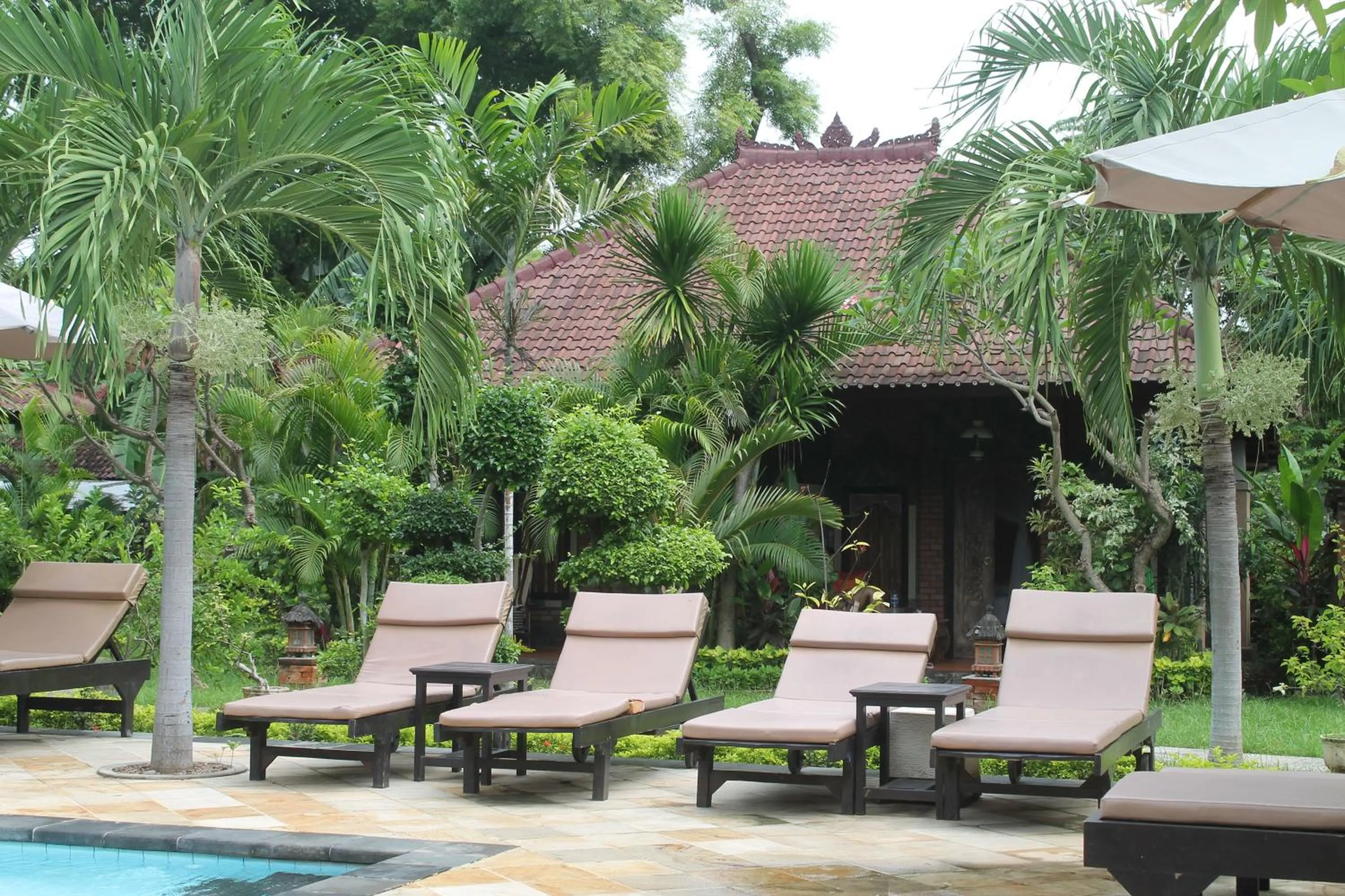 Garden view in Tirta Sari Bungalow
