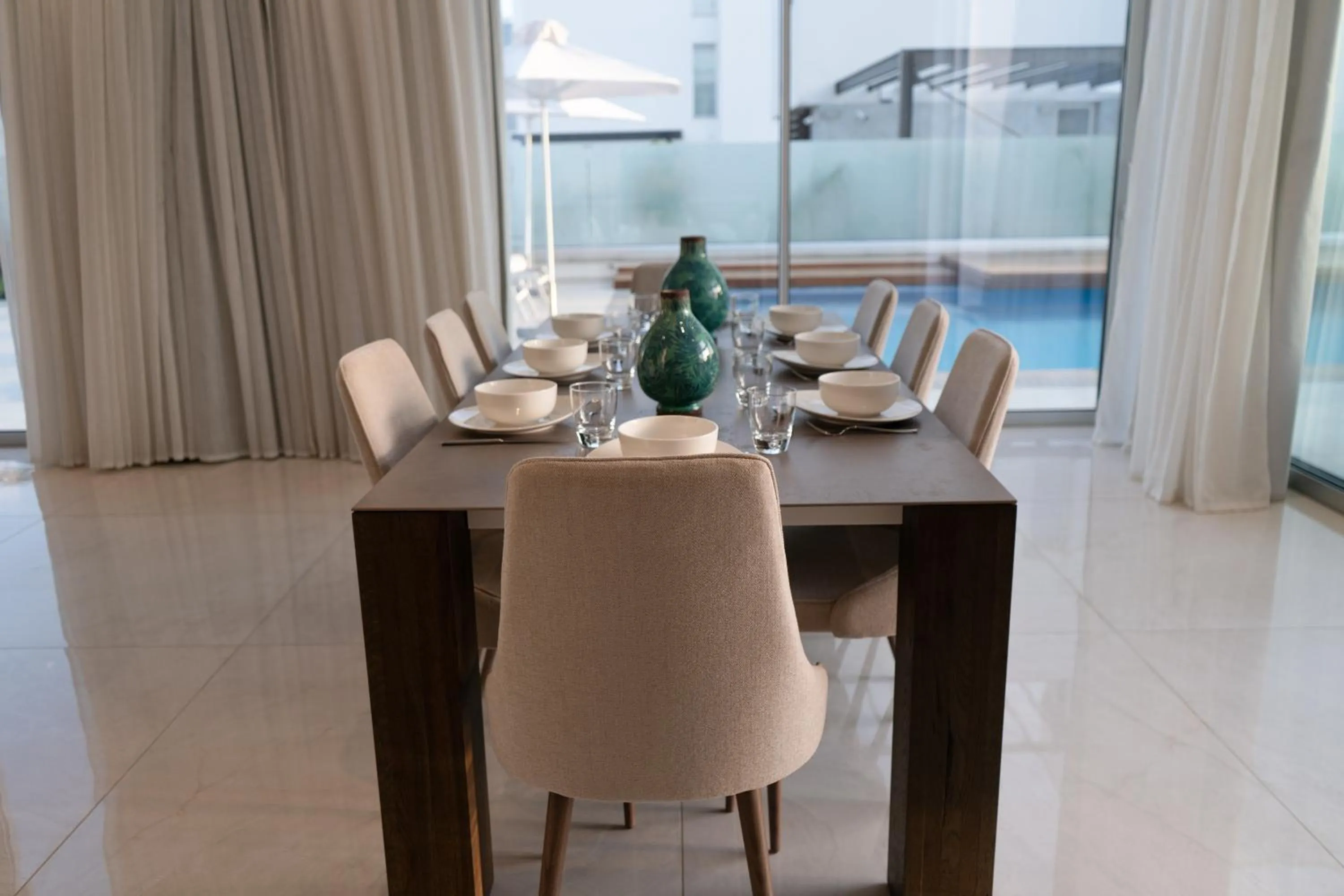 Dining area in Vivo Mare Beachfront-Seaview Villas