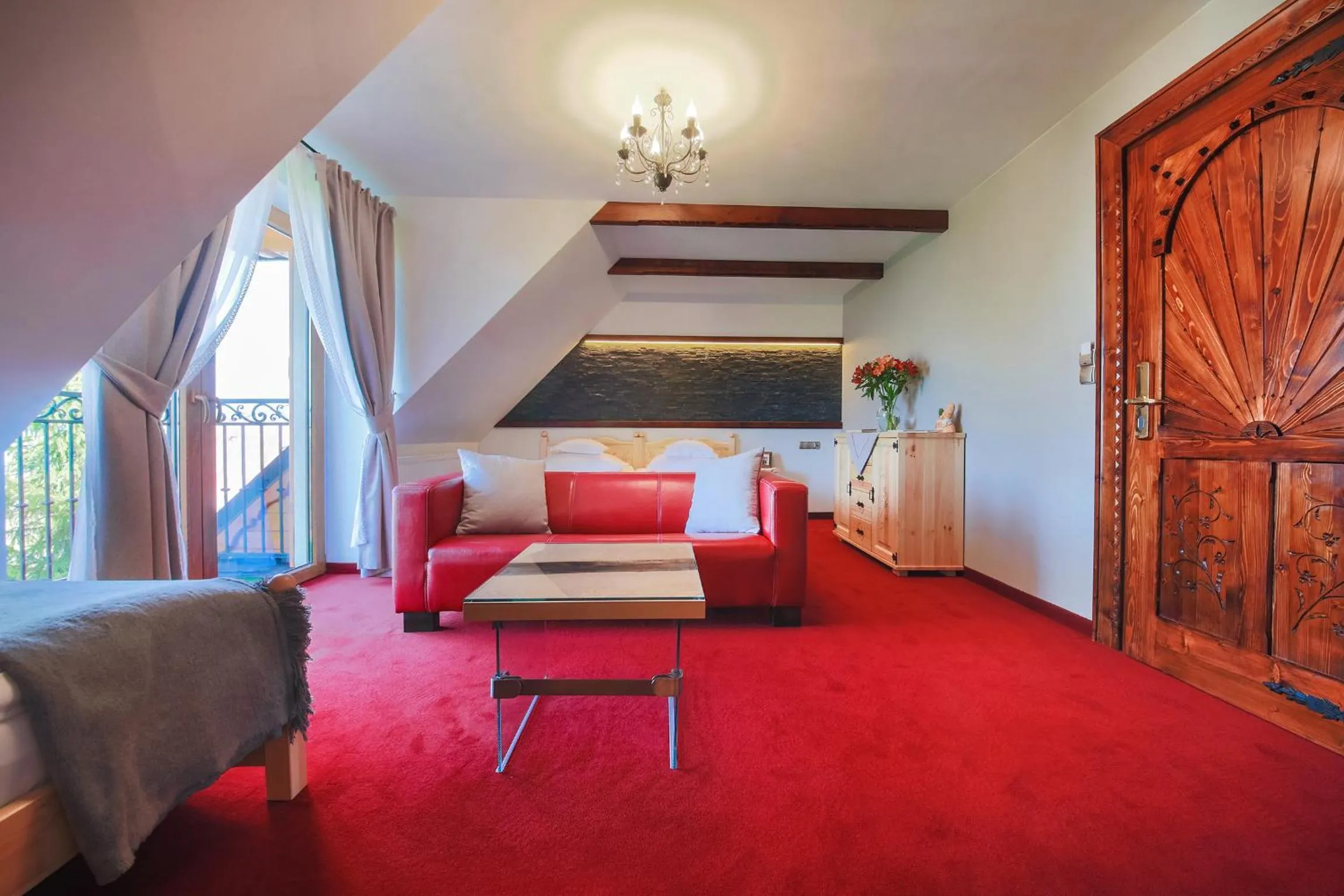 Balcony/Terrace, Bed in ECO Willa Grand Karpatia Ski&Wellness