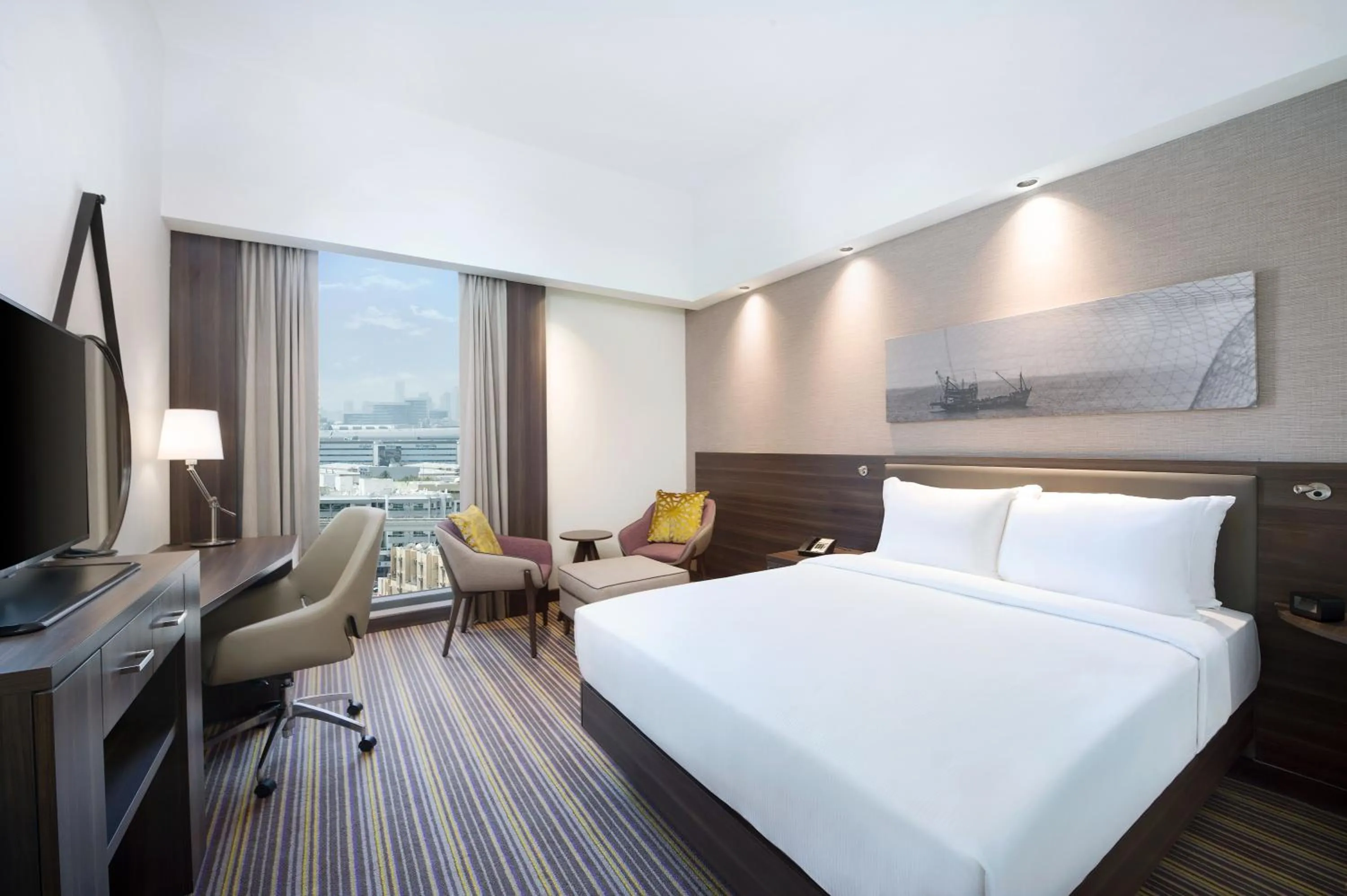 Property building, Bed in Hampton By Hilton Dubai Airport