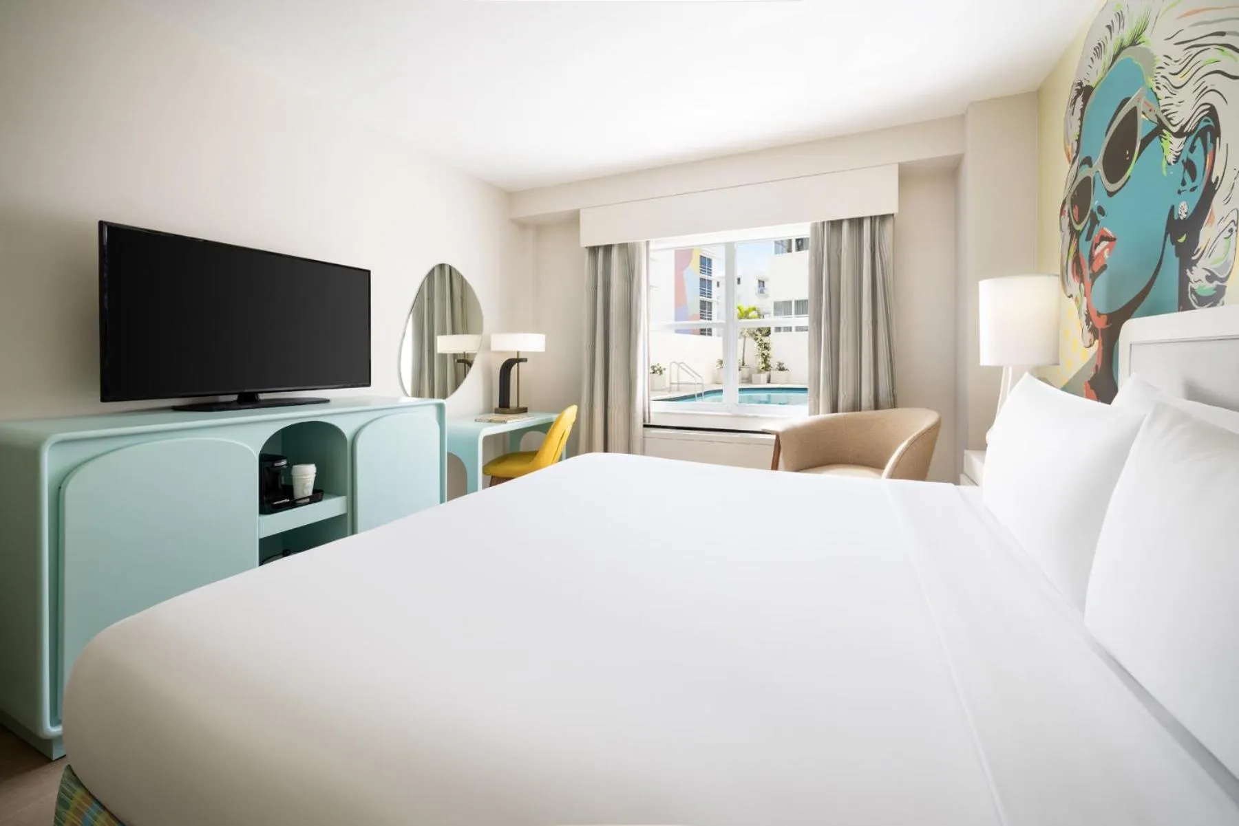 Bed in Hotel Continental Miami Beach, Tapestry Collection by Hilton