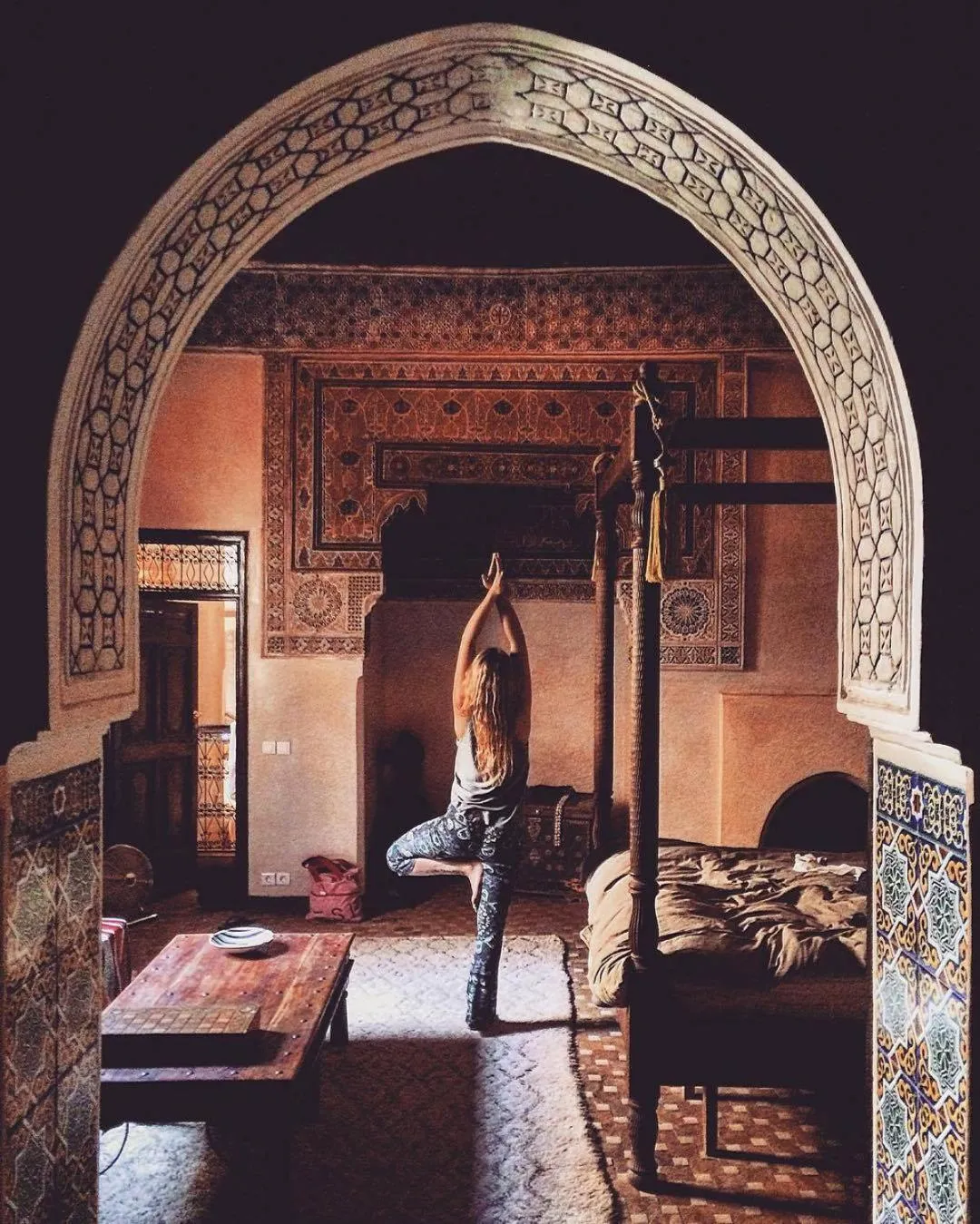 Living room, Bed in Riad Bamileke