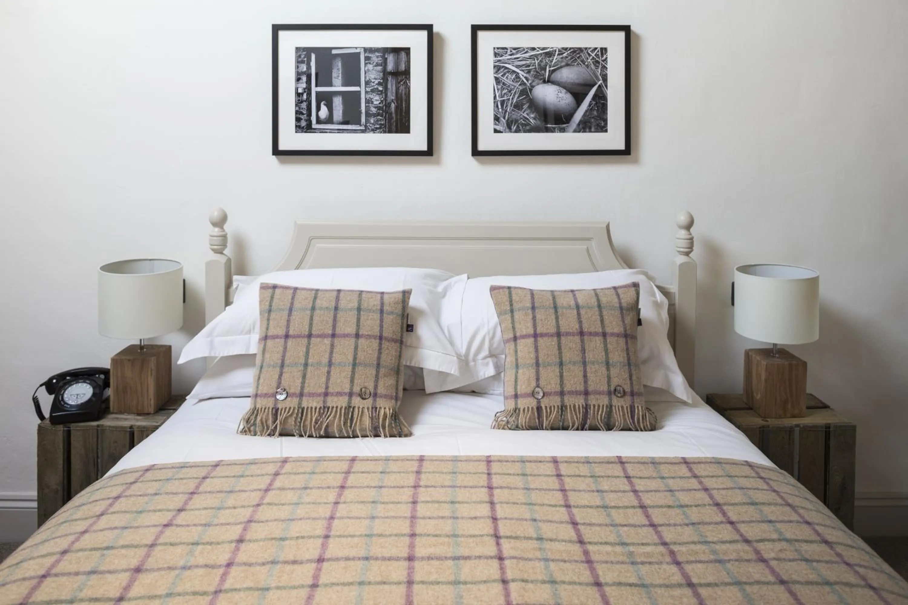 Decorative detail, Bed in Tudor Farmhouse Hotel
