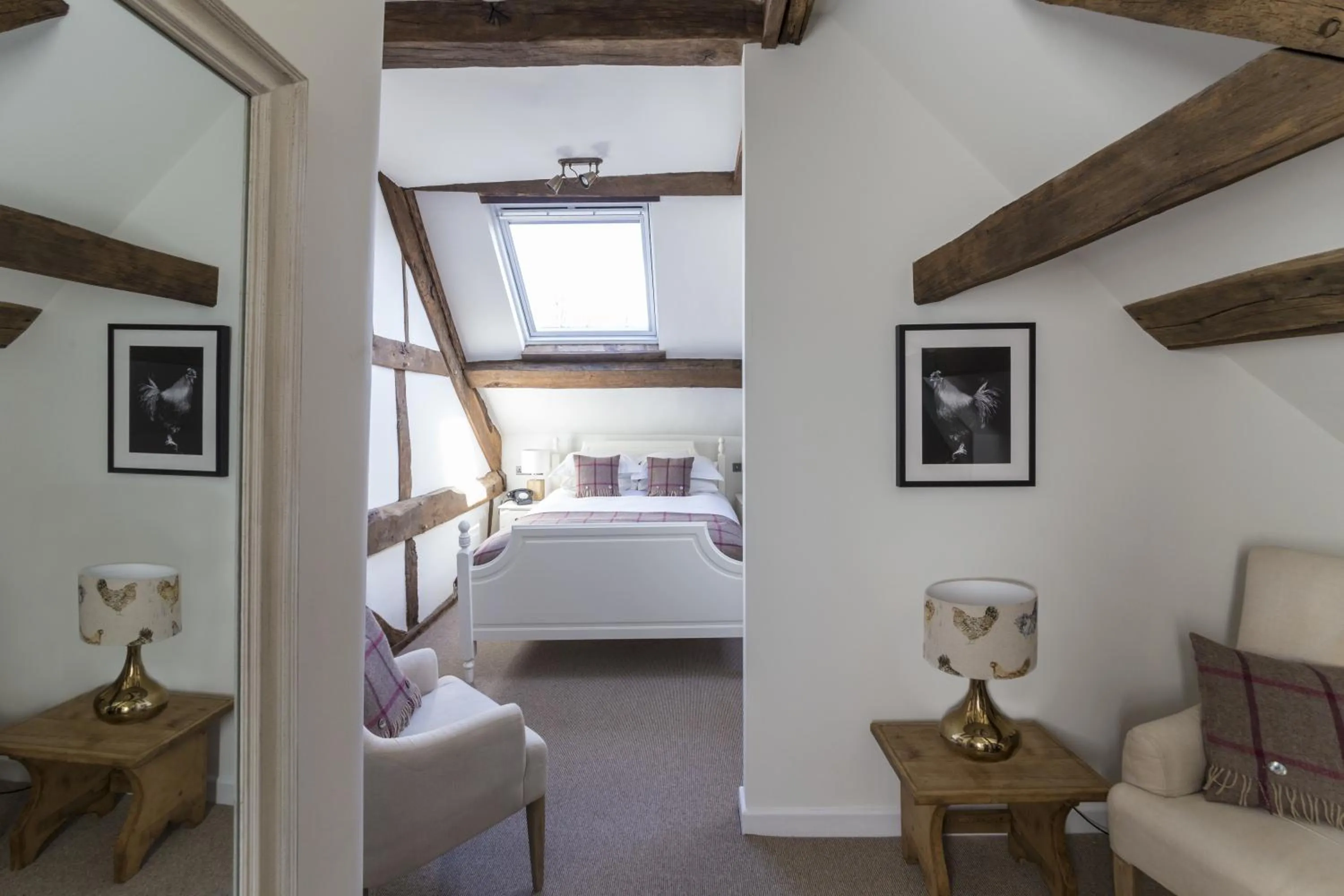 Bedroom, Bed in Tudor Farmhouse Hotel