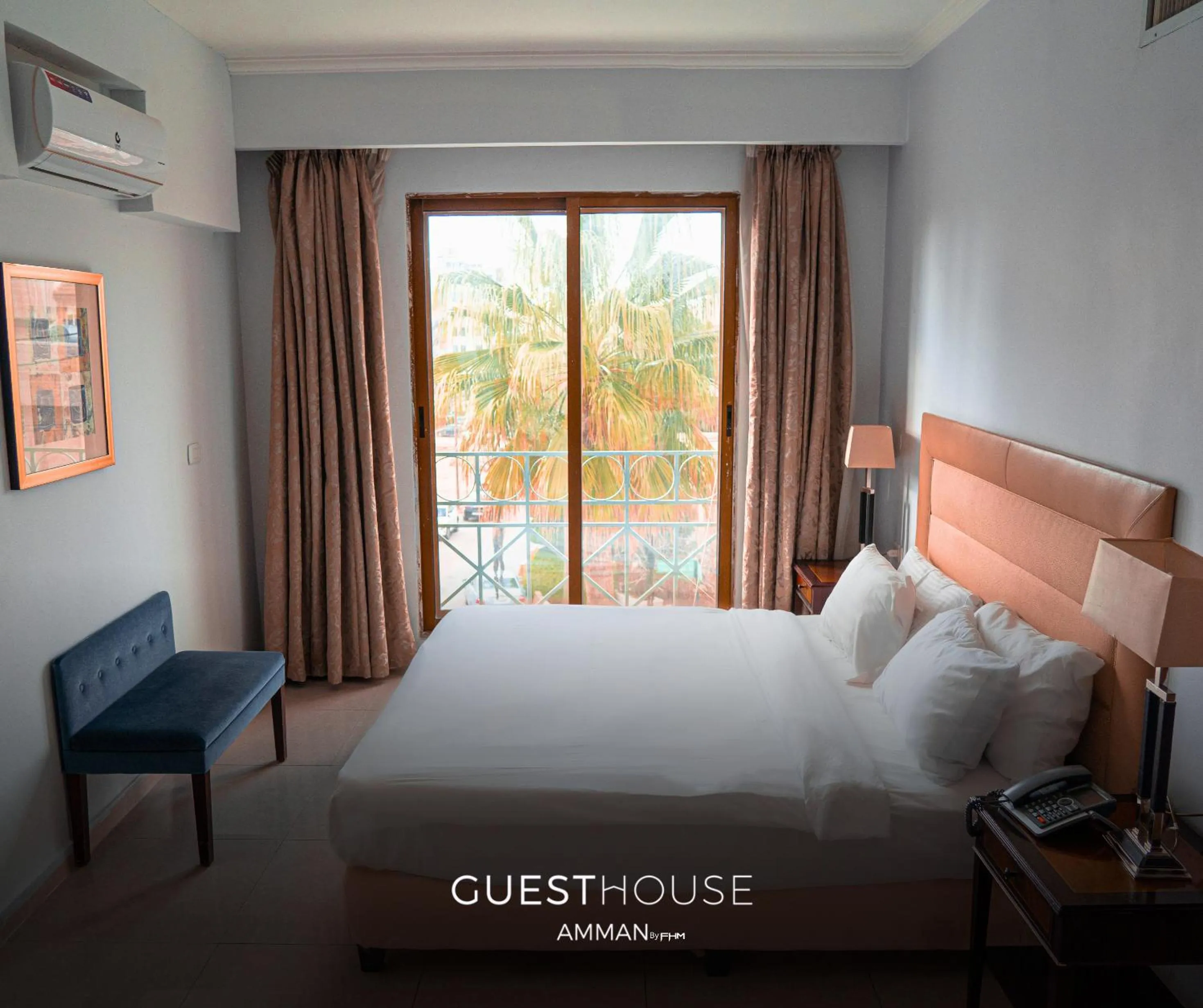View (from property/room), Bed in Guest House Hotel Amman by FHM