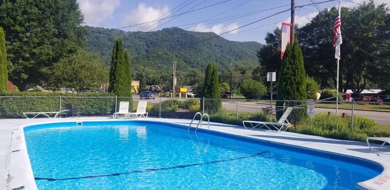 Pool view in A Holiday Motel - Maggie Valley