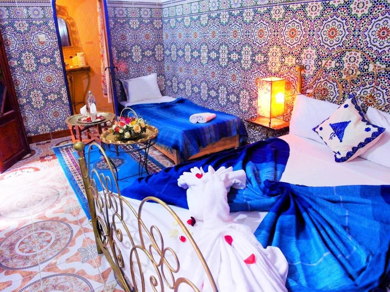 Bed in Riad Chennaoui