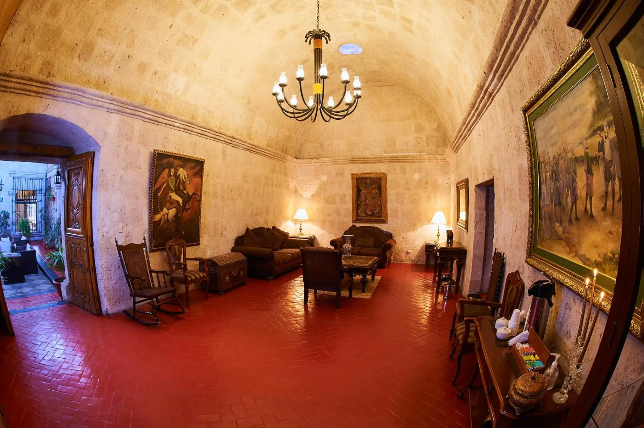 Lobby or reception in Hotel Los Tambos Colonial