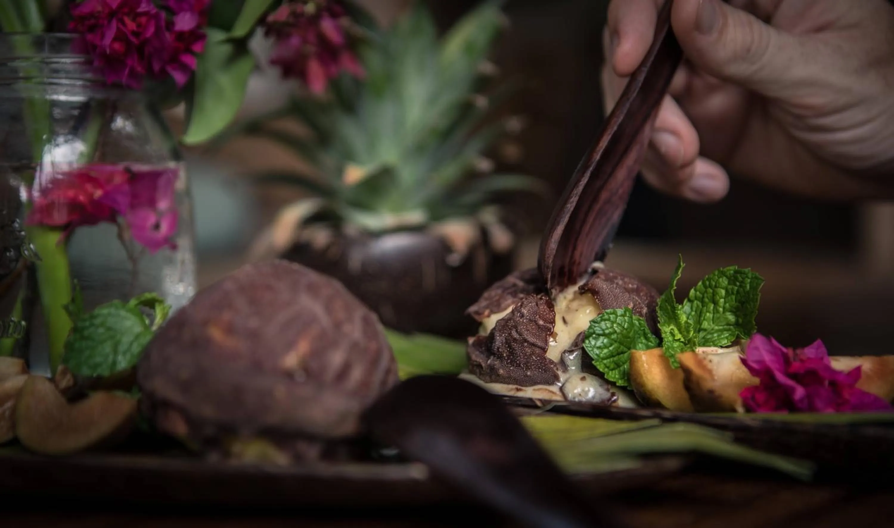 Food in Flowers & Fire Yoga Garden