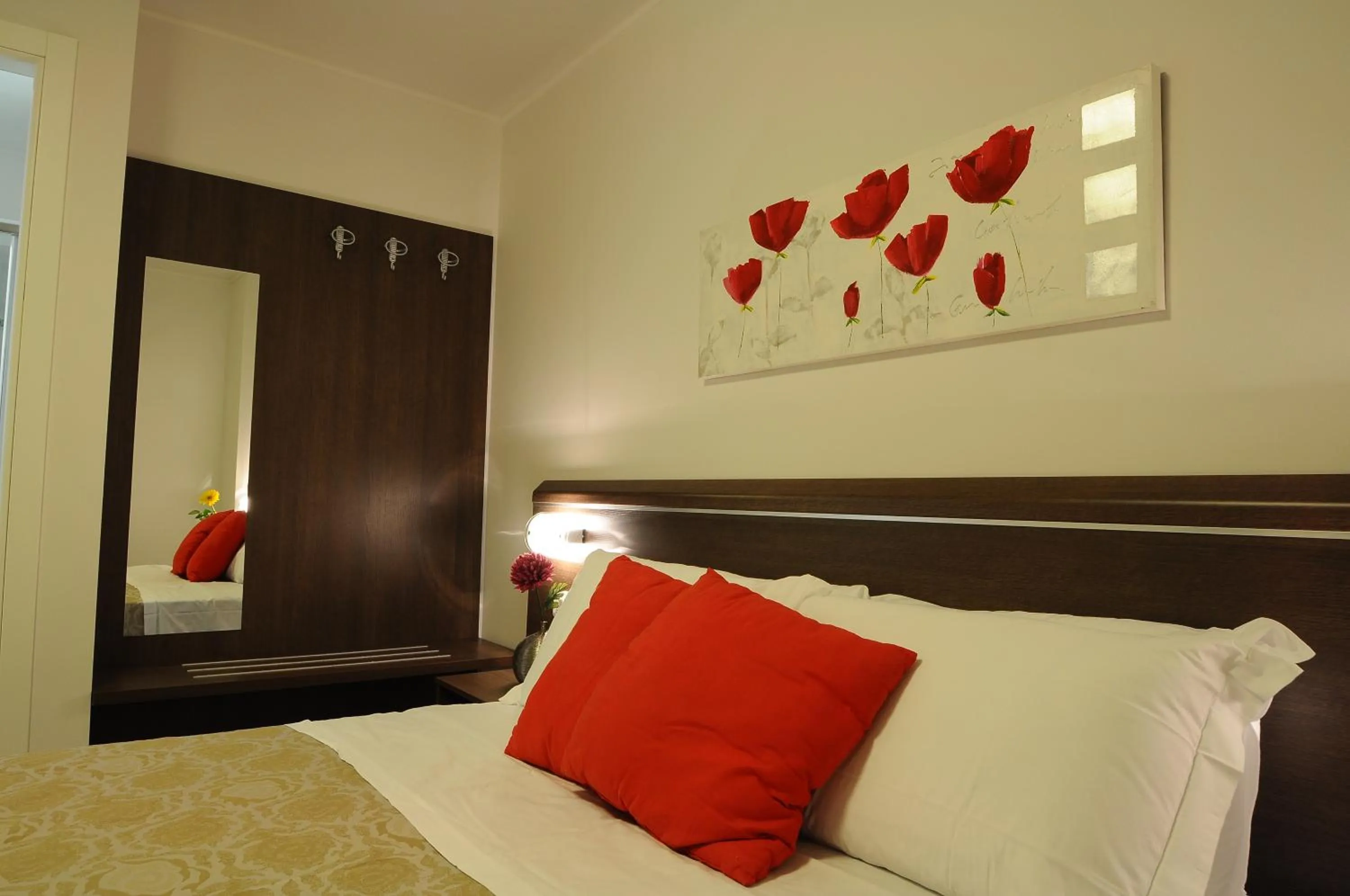 Bed in Albergo Leon Bianco Gonars