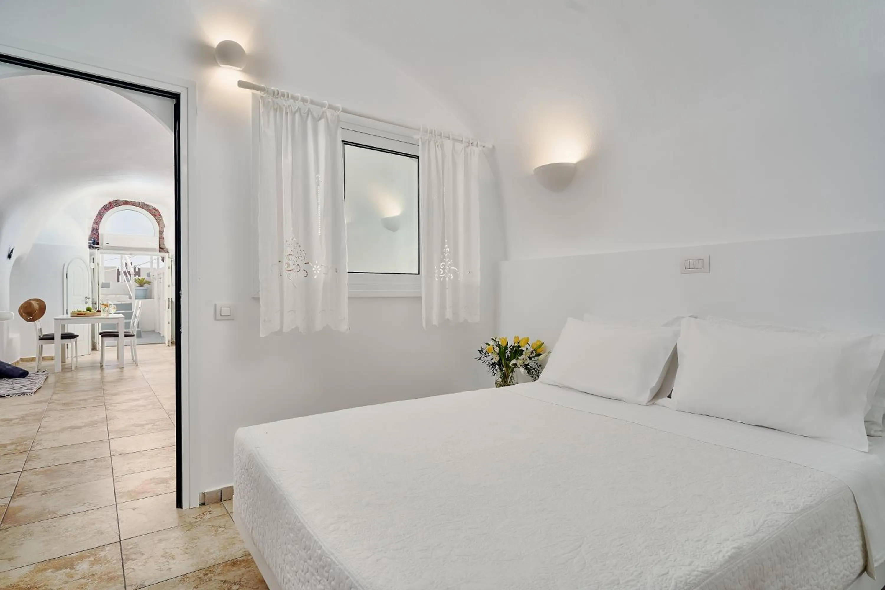 Bedroom, Bed in Santorini Mansion at Imerovigli