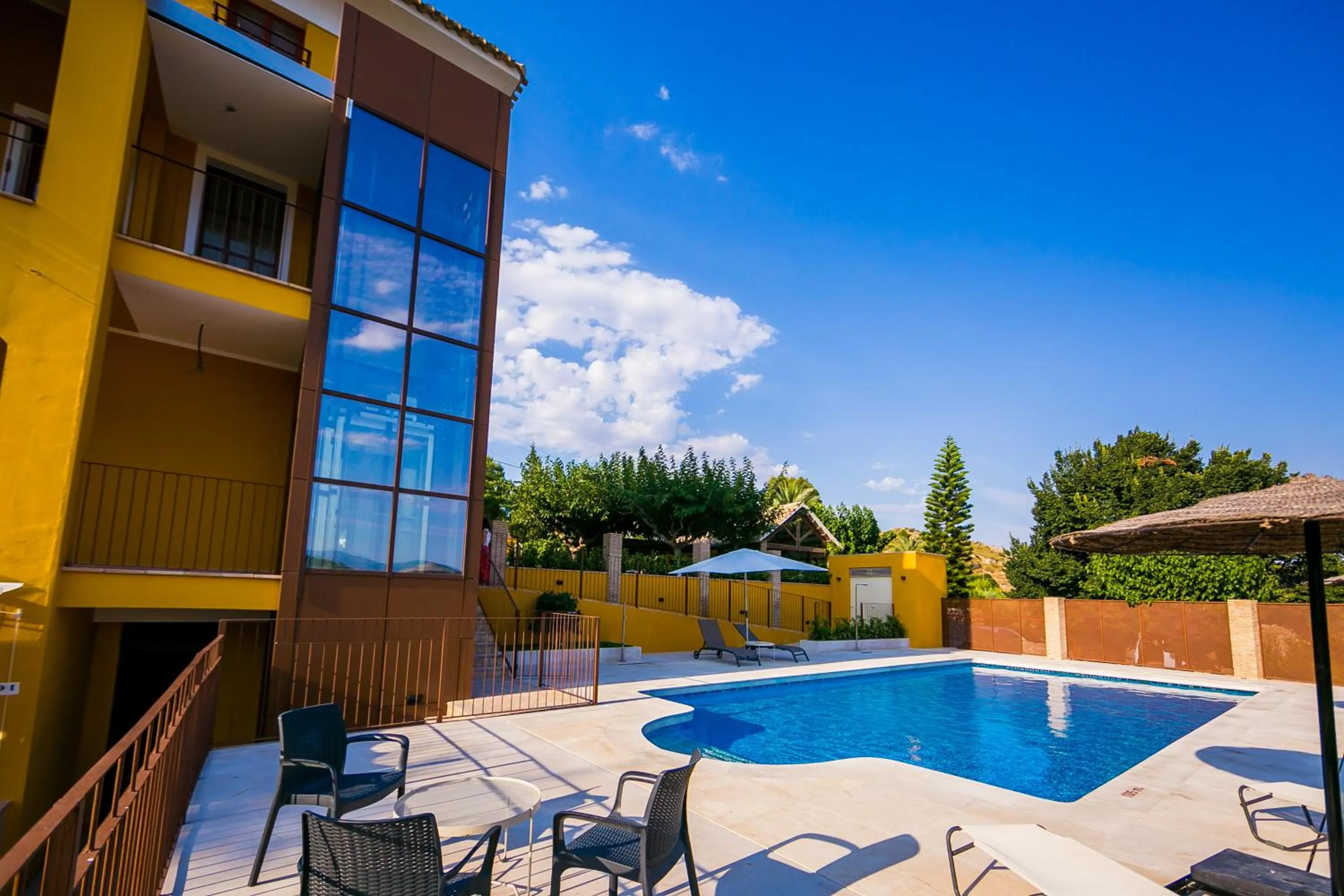 Pool view in Hotel Rural El Molino de Felipe
