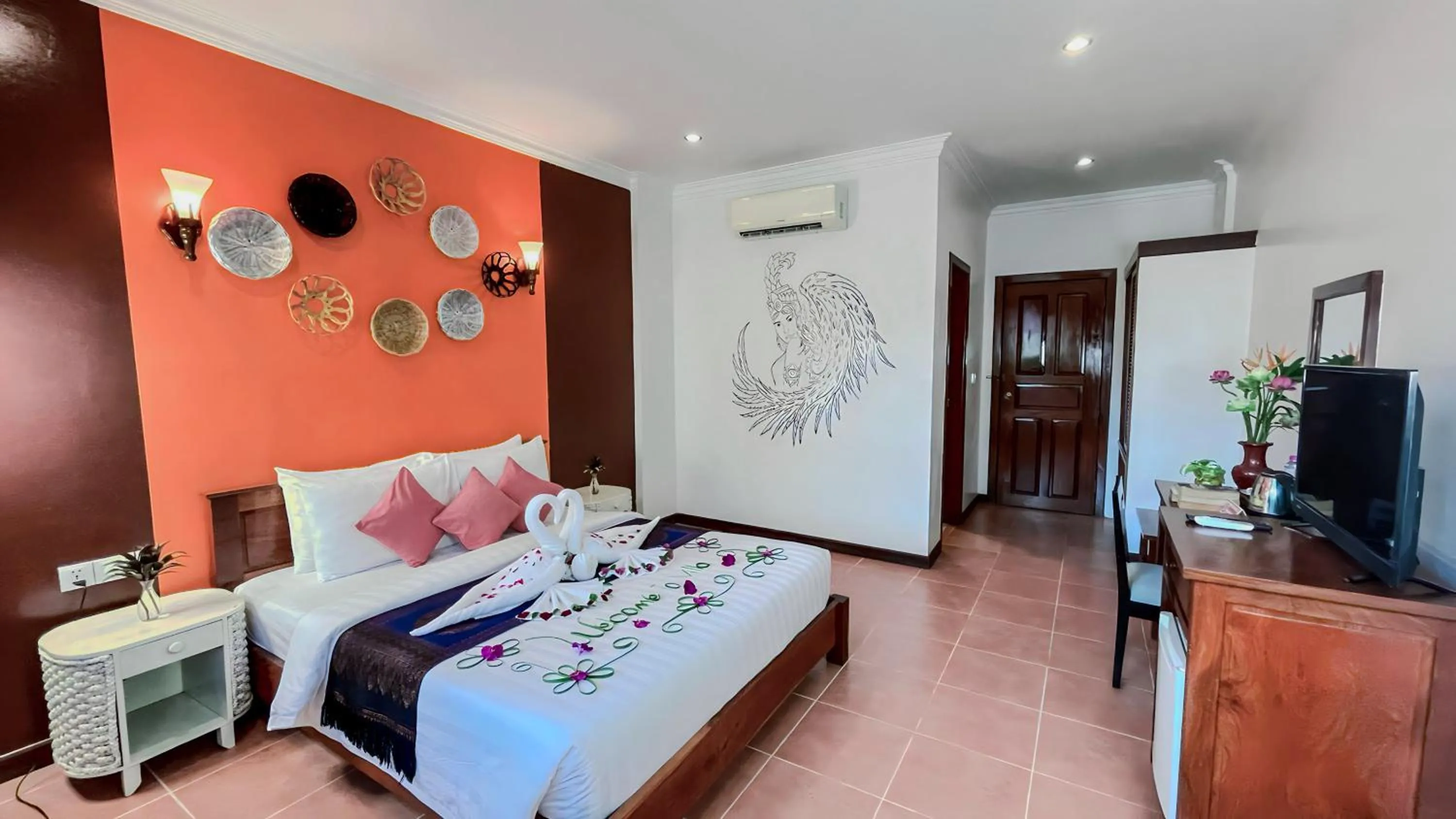 TV and multimedia, Bed in Villa Indochine d'Angkor