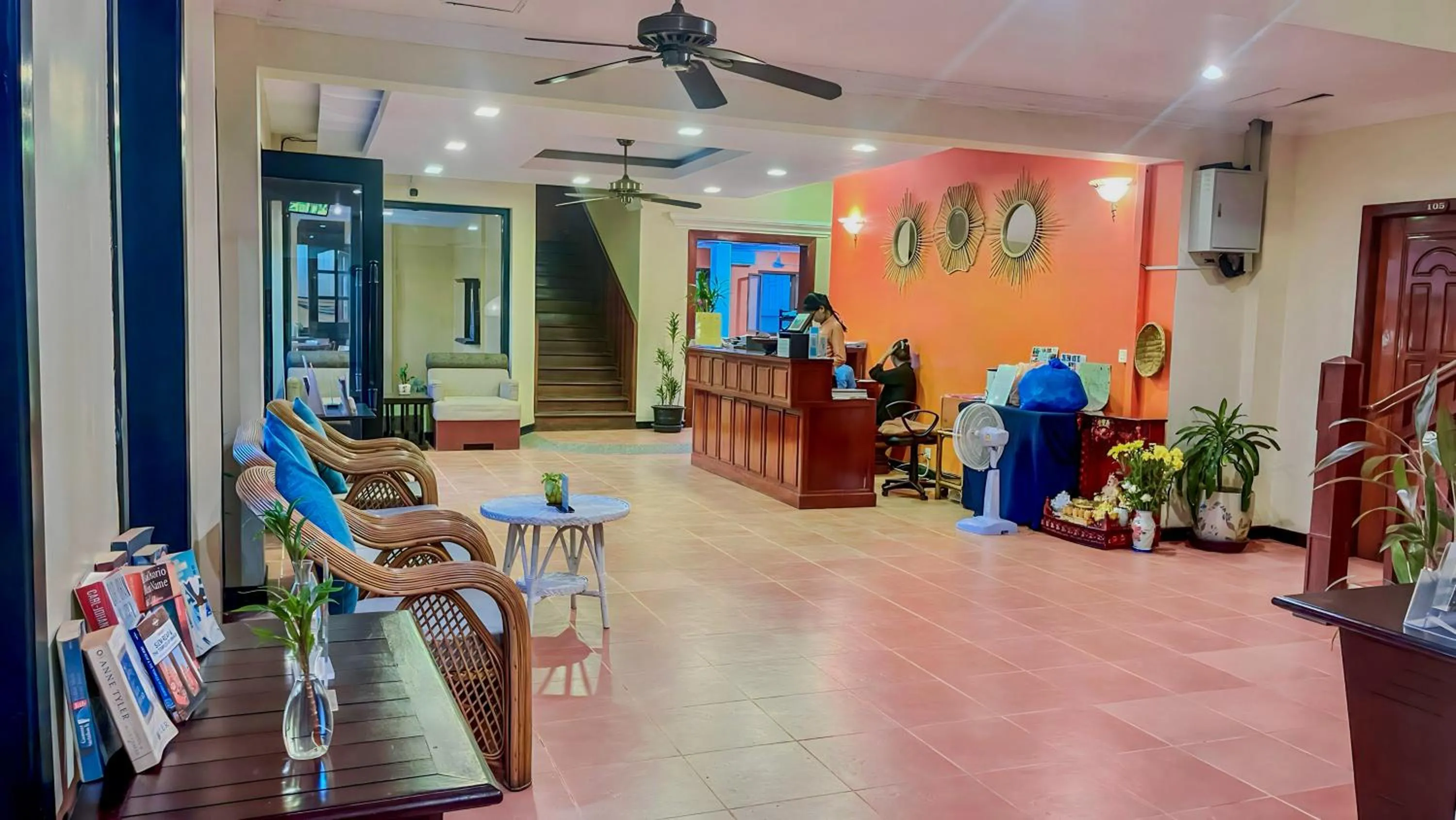 Lobby or reception in Villa Indochine d'Angkor
