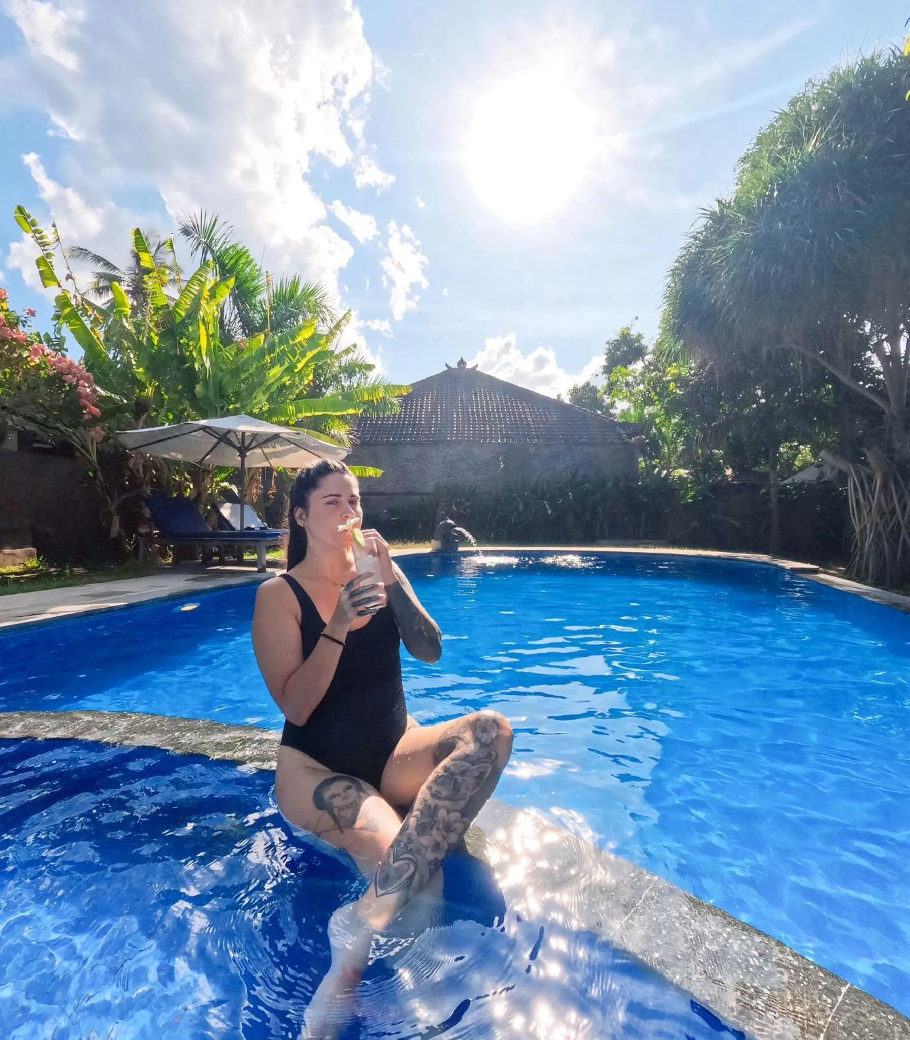 Swimming pool in Suka Sari Cottages
