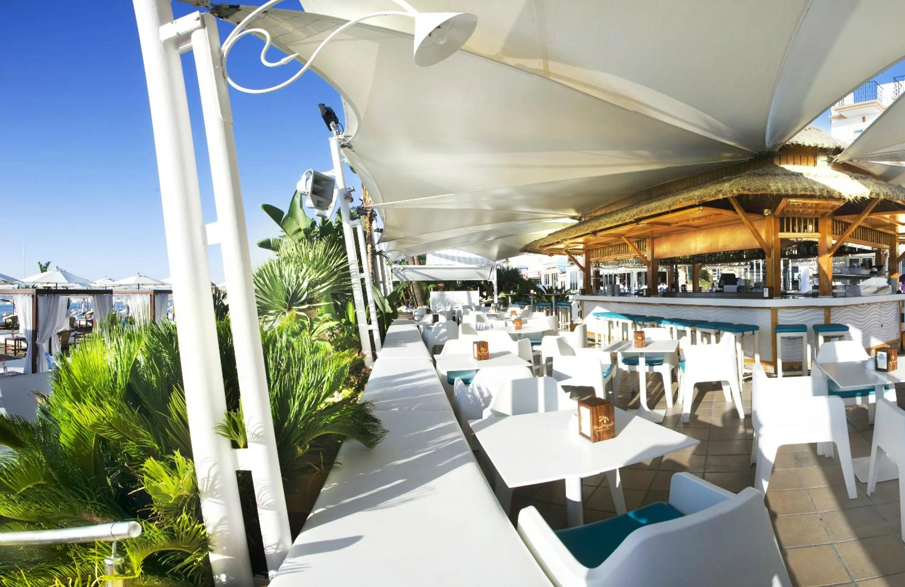 Seating area in Playa Miguel Beach Club