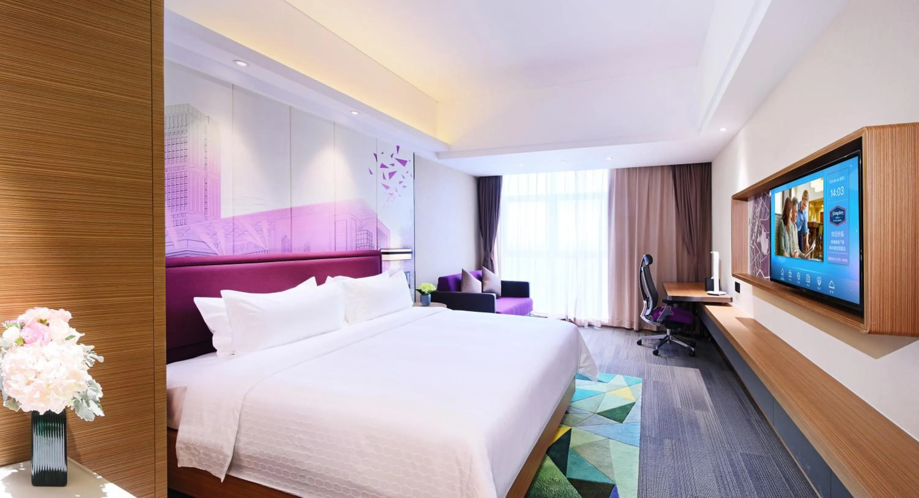 Bed in Hampton by Hilton Zhuhai Cheng Feng Plaza