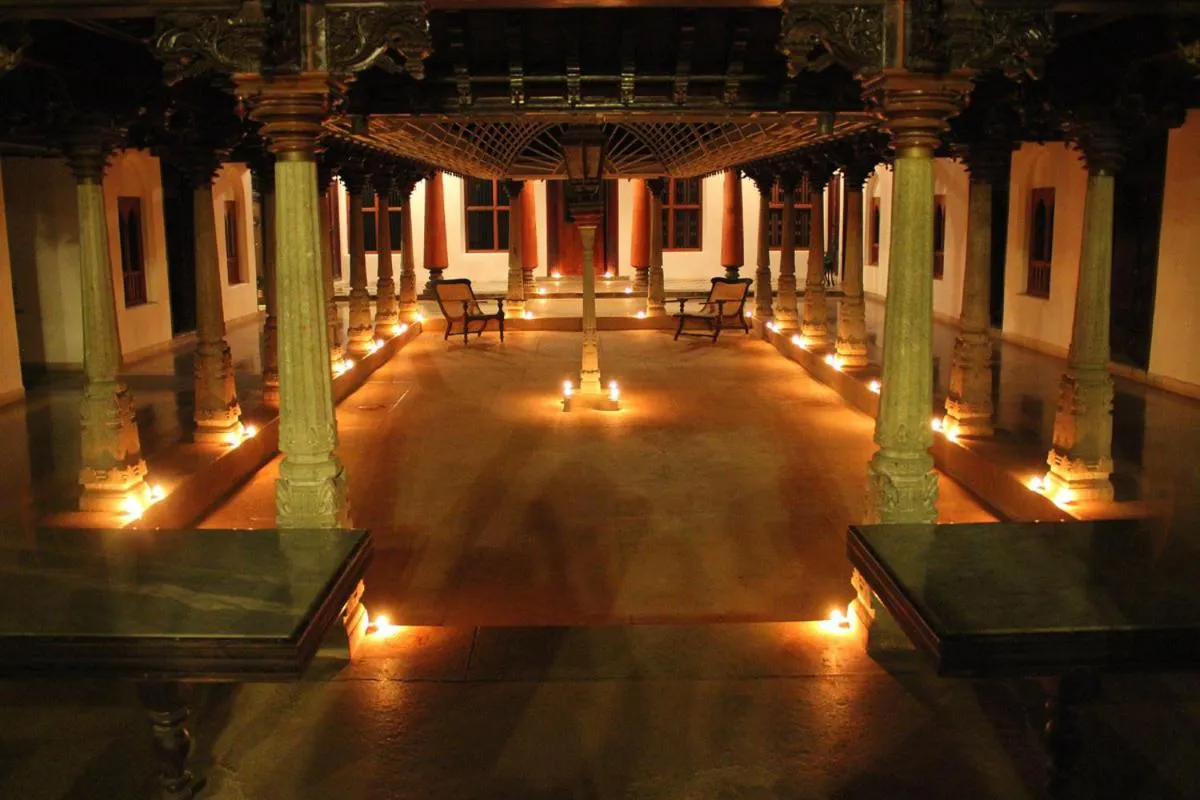 Night in ChidambaraVilas, Chettinad - A Luxury Heritage Resort Hotel, Karaikudi