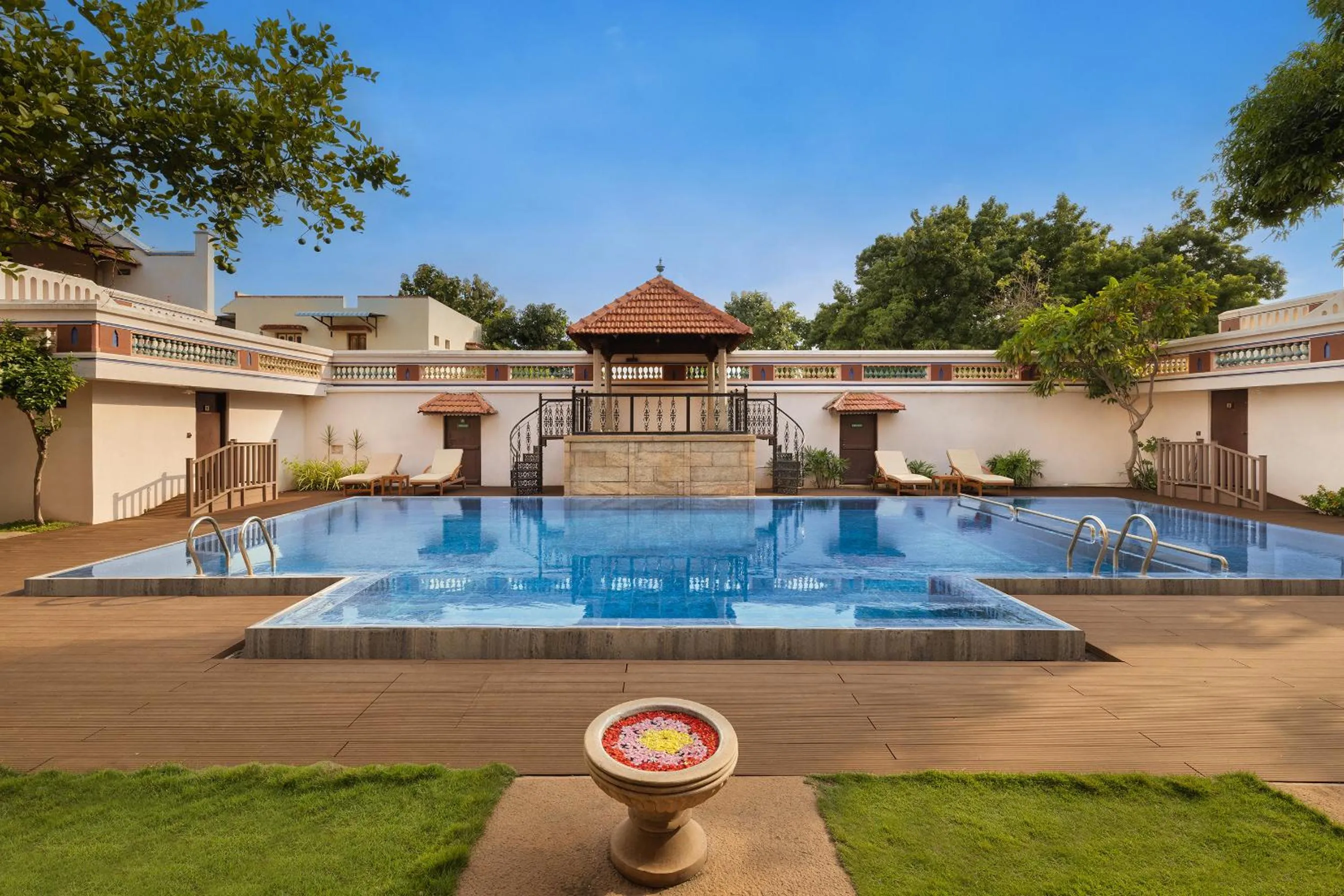 Swimming pool in ChidambaraVilas, Chettinad - A Luxury Heritage Resort Hotel, Karaikudi