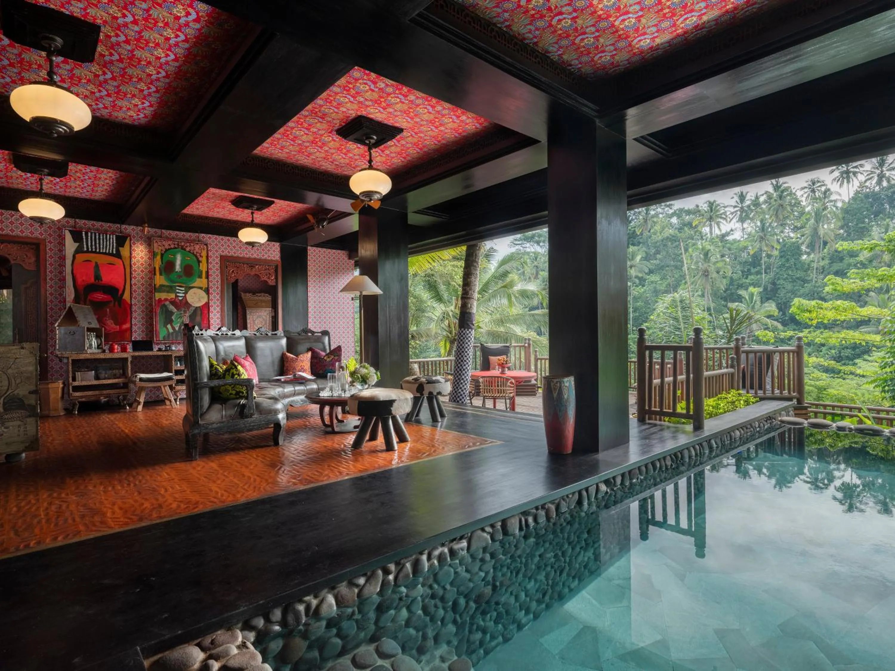 Living room in Capella Ubud, Bali