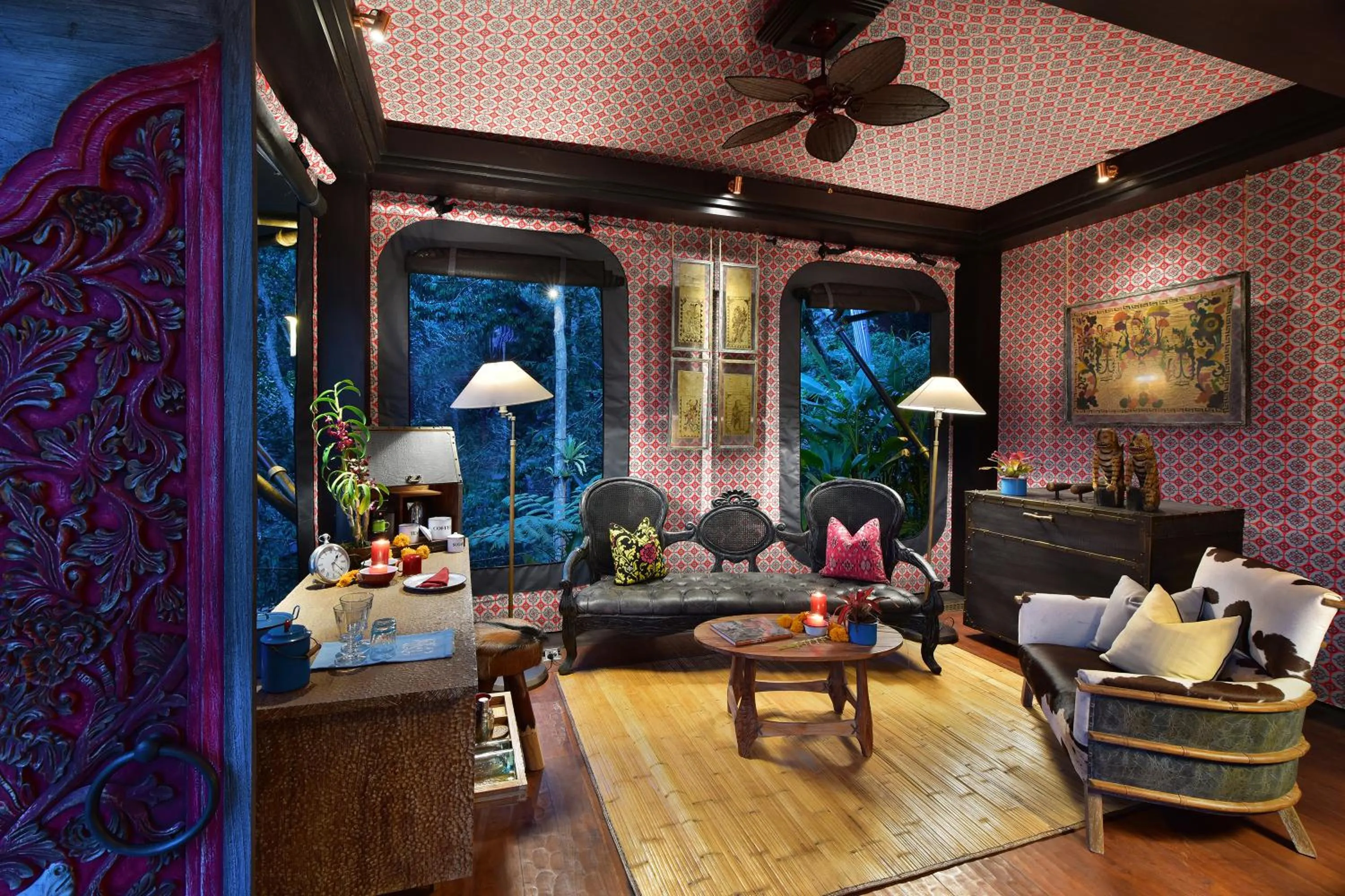 Living room in Capella Ubud, Bali