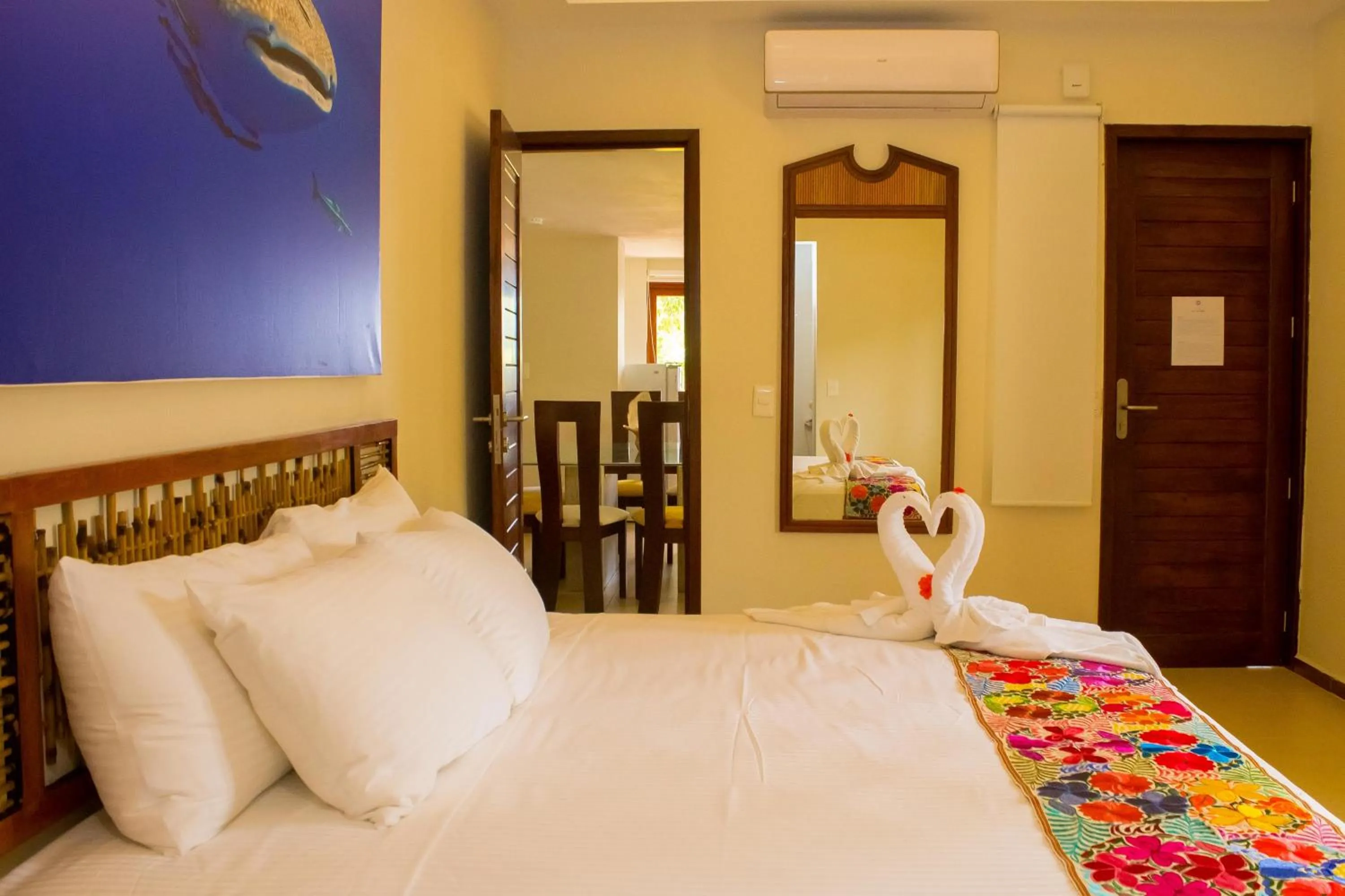 Bed in Hotel Azul Maya