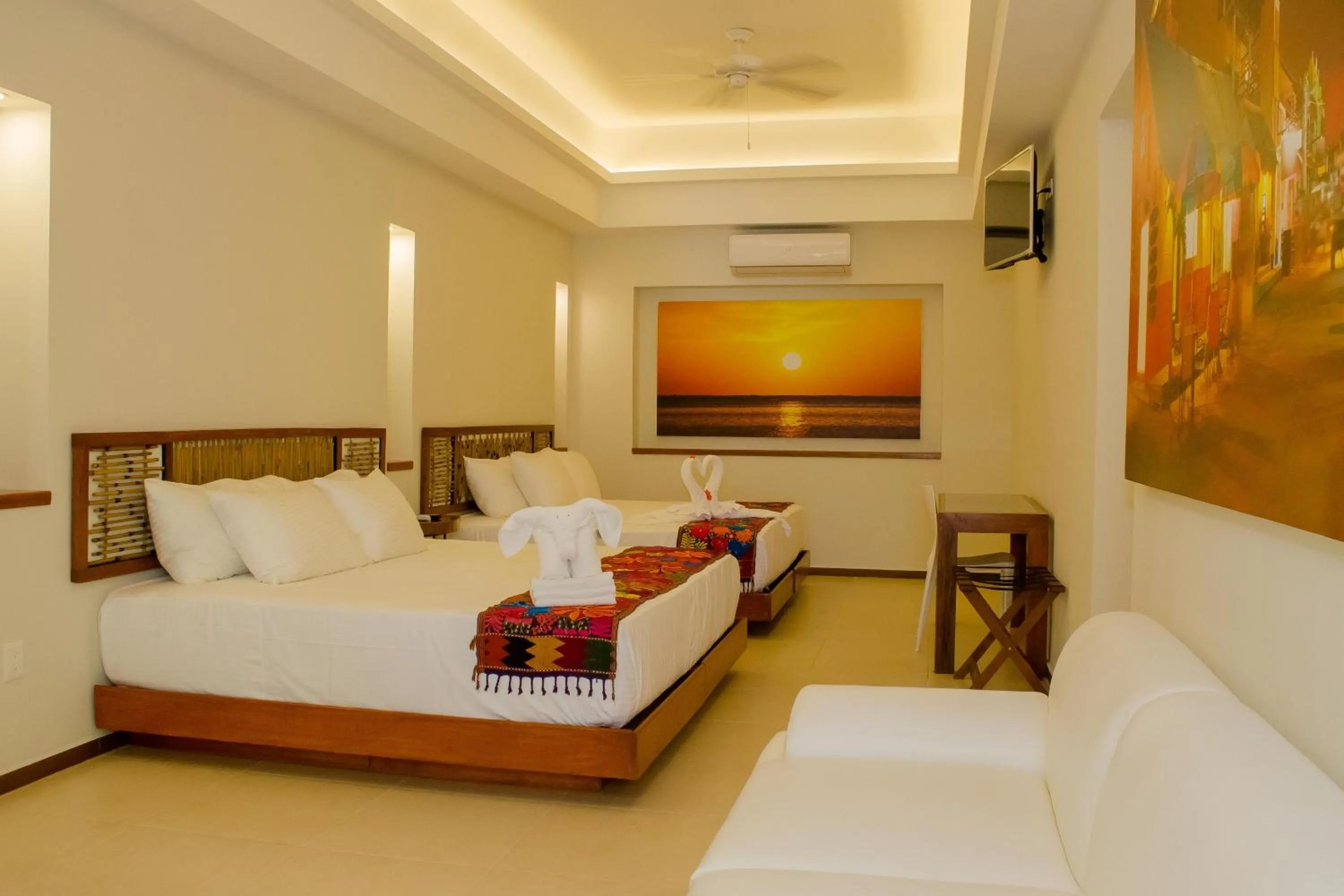 Bed in Hotel Azul Maya