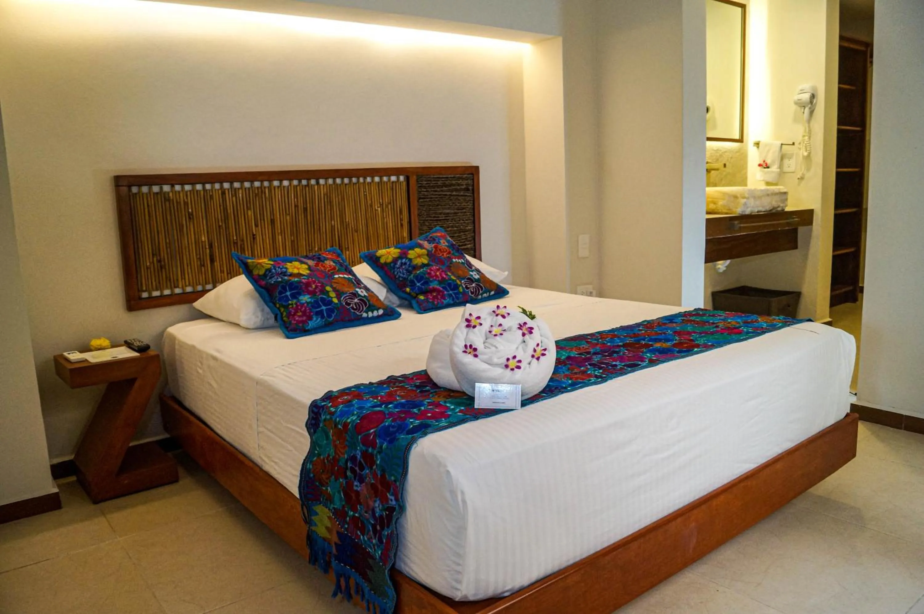 Bed in Hotel Azul Maya