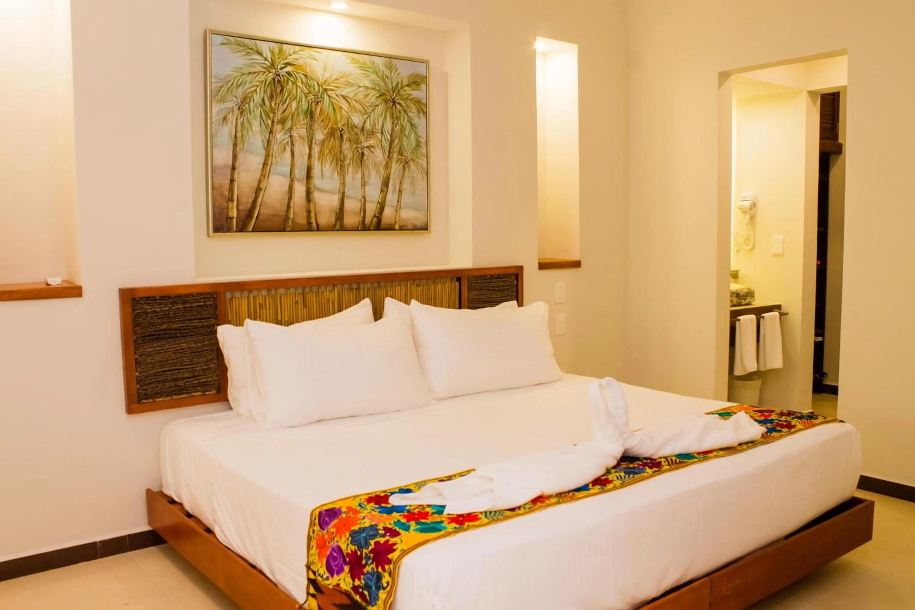 Bed in Hotel Azul Maya