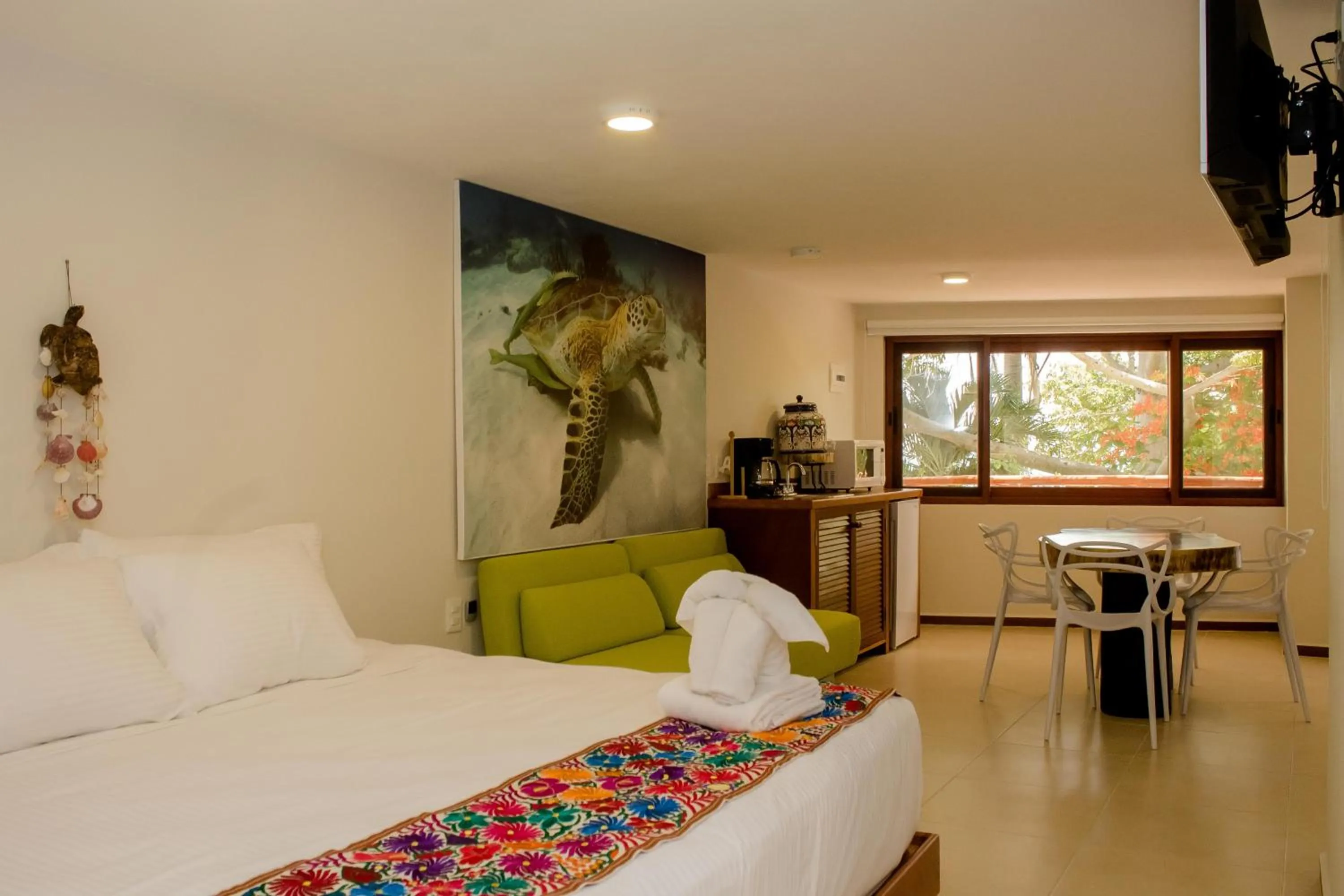 Bed in Hotel Azul Maya